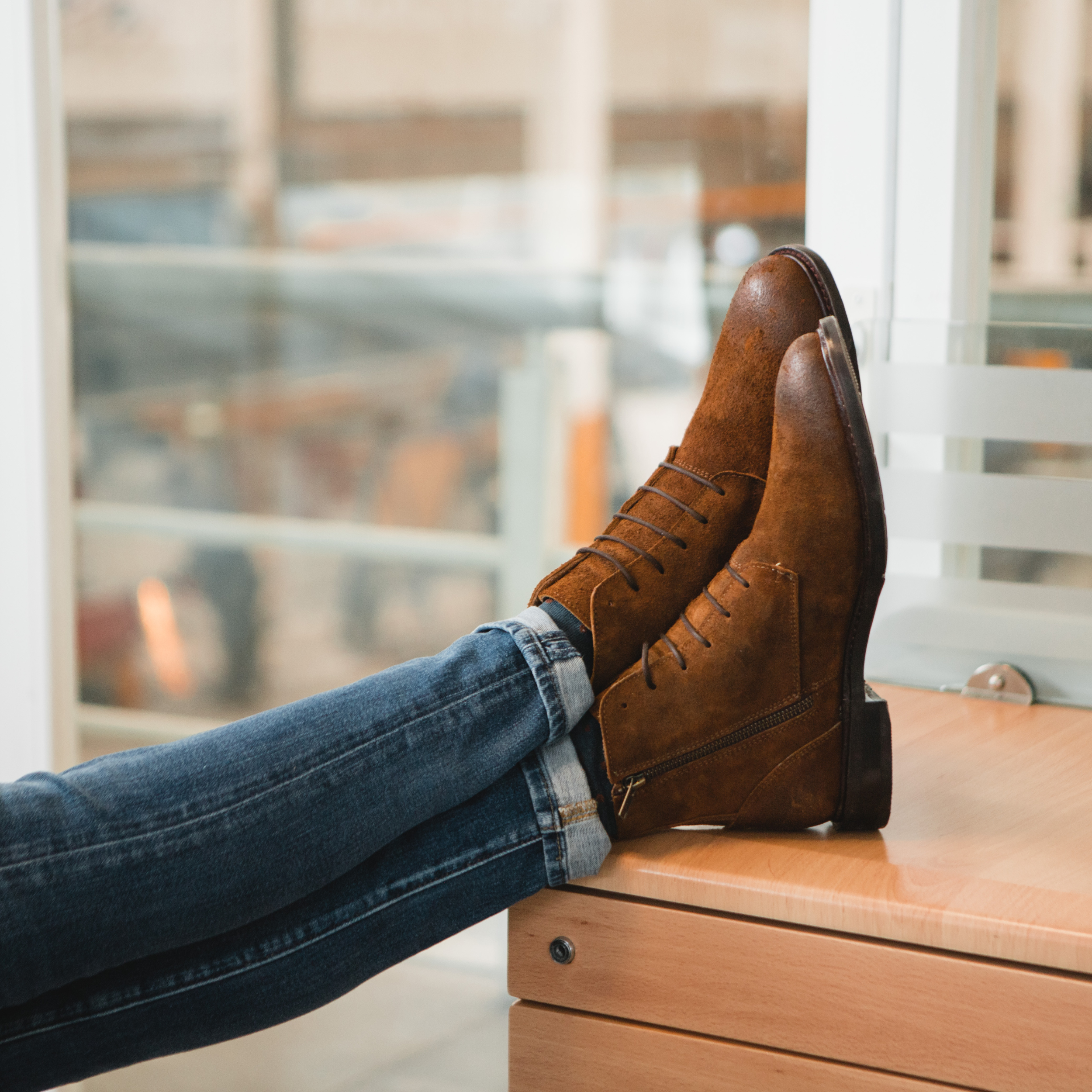 STEEL TOE LACE UP BOOT MICH GINGER