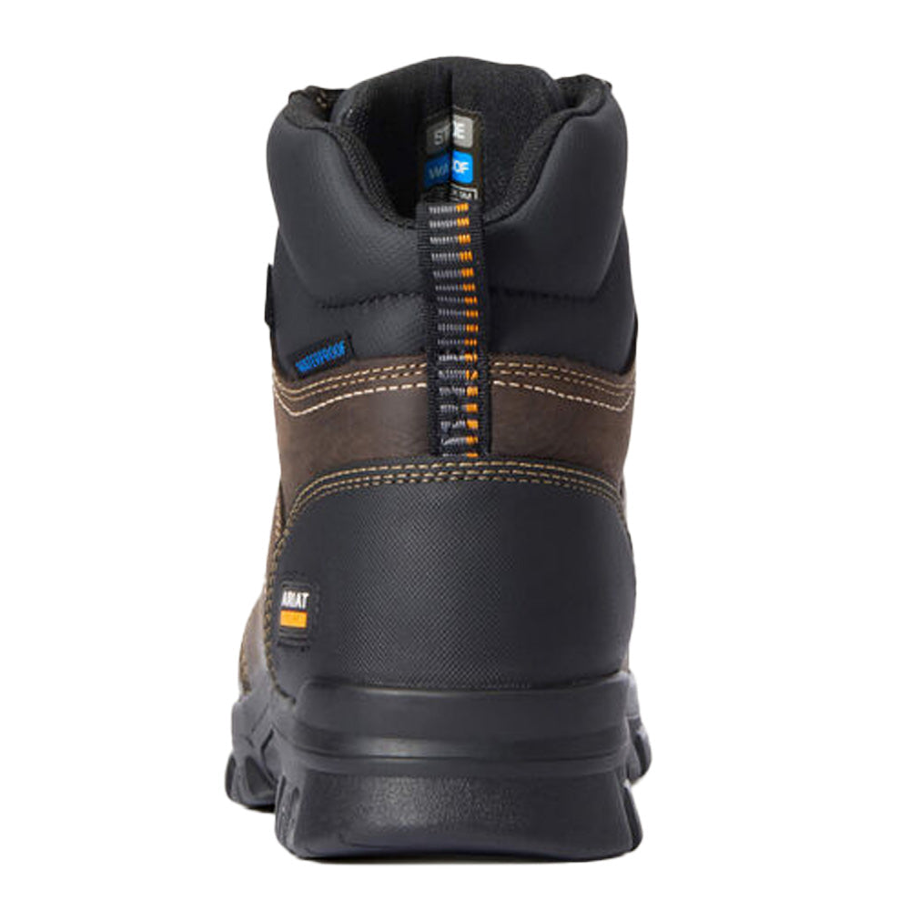 Steel Toe Boots - Durable Leather 6 Inch Shaft Work Safety Shoes with Slip Resistant Sole