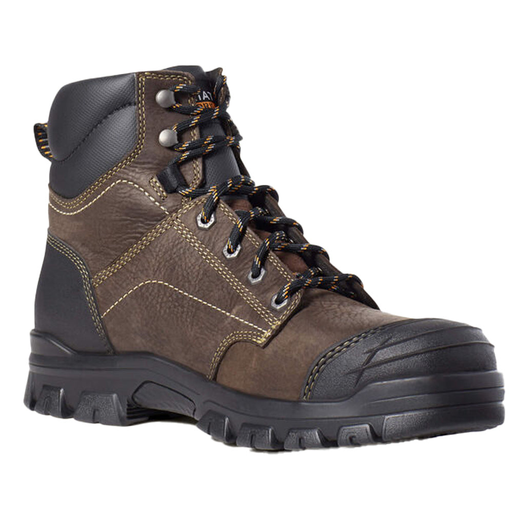 Steel Toe Boots - Durable Leather 6 Inch Shaft Work Safety Shoes with Slip Resistant Sole