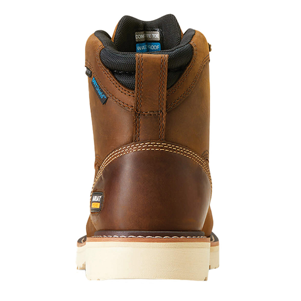 Composite Toe Work Boots – Waterproof Durable Leather Moc Toe Boots with Shock Absorbing Soles