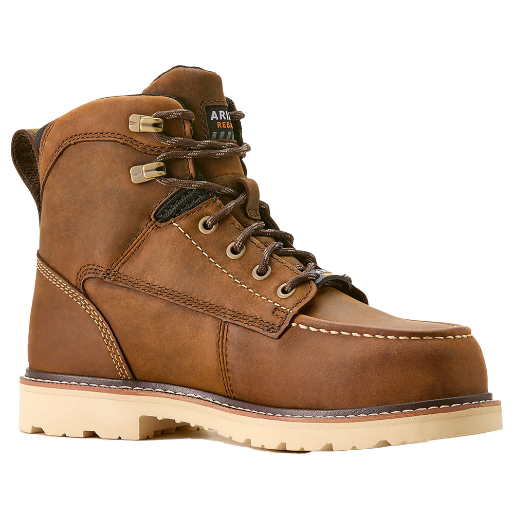 Women's Composite Toe Boots - Lightweight Waterproof Work Boots with Moc Toe Design