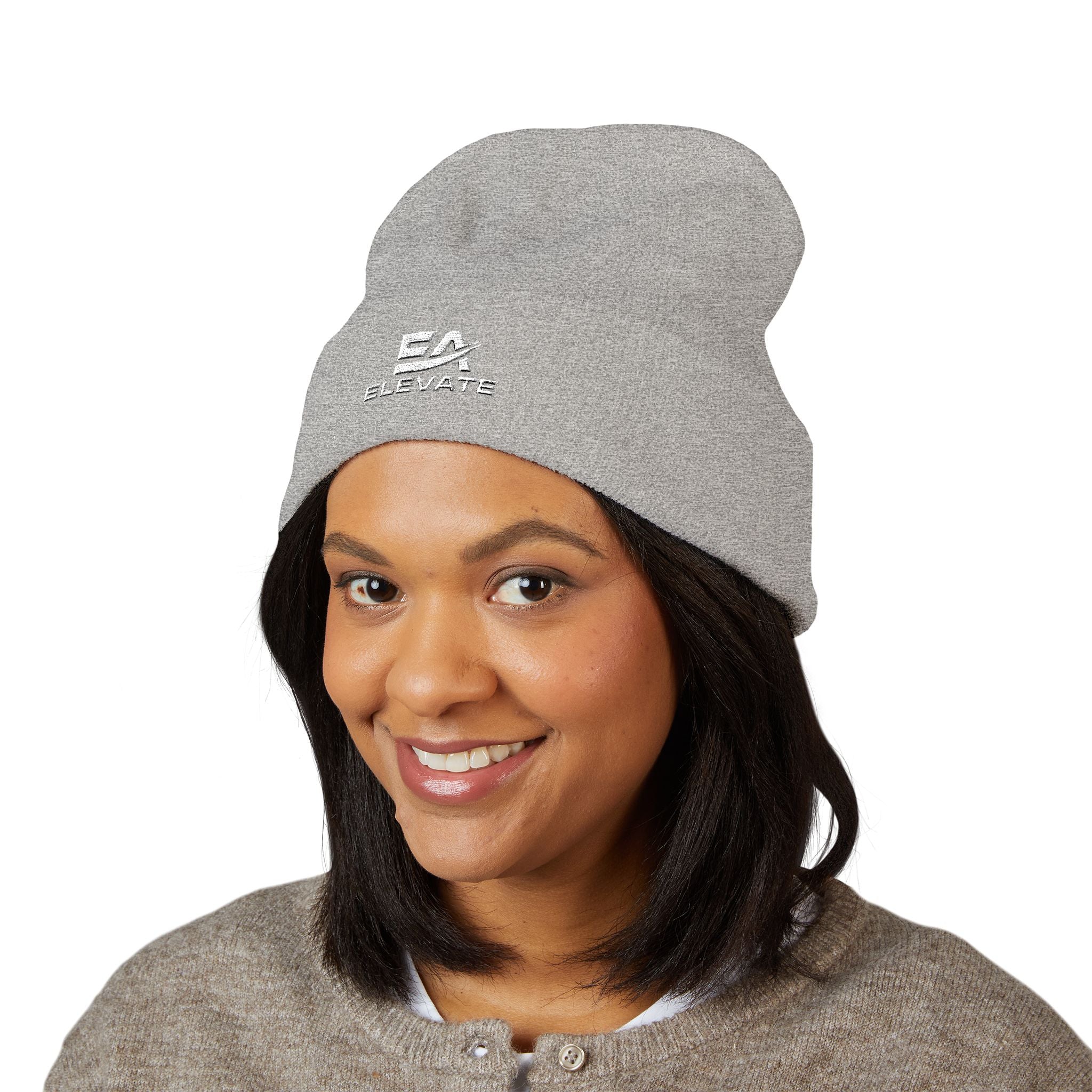 Elevate Embroidered Cuffed Beanie – Classic Knit Winter Hat