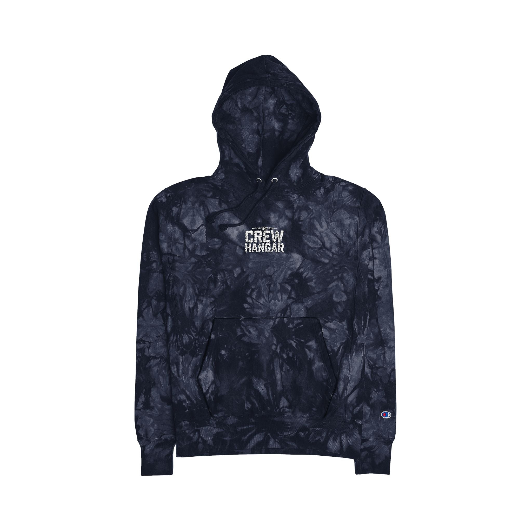 Unisex Tie-Dye Champion Hoodie with Crew Hanger Embroidery