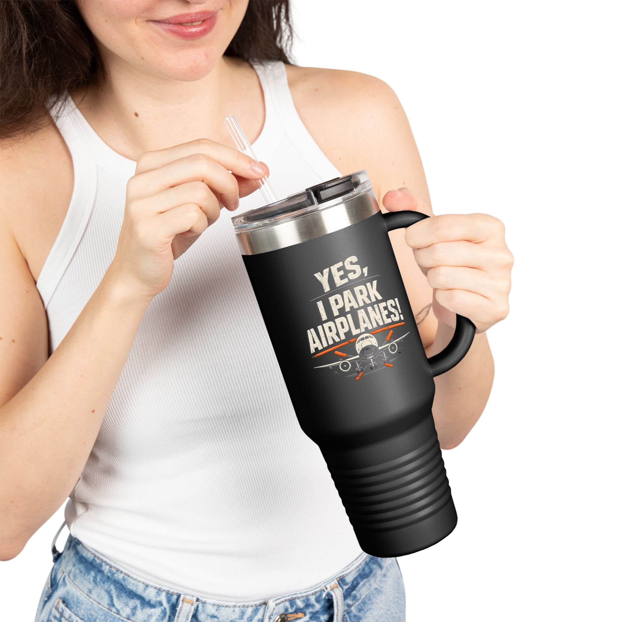 Yes I Park Airplanes 40oz Insulated Travel Mug