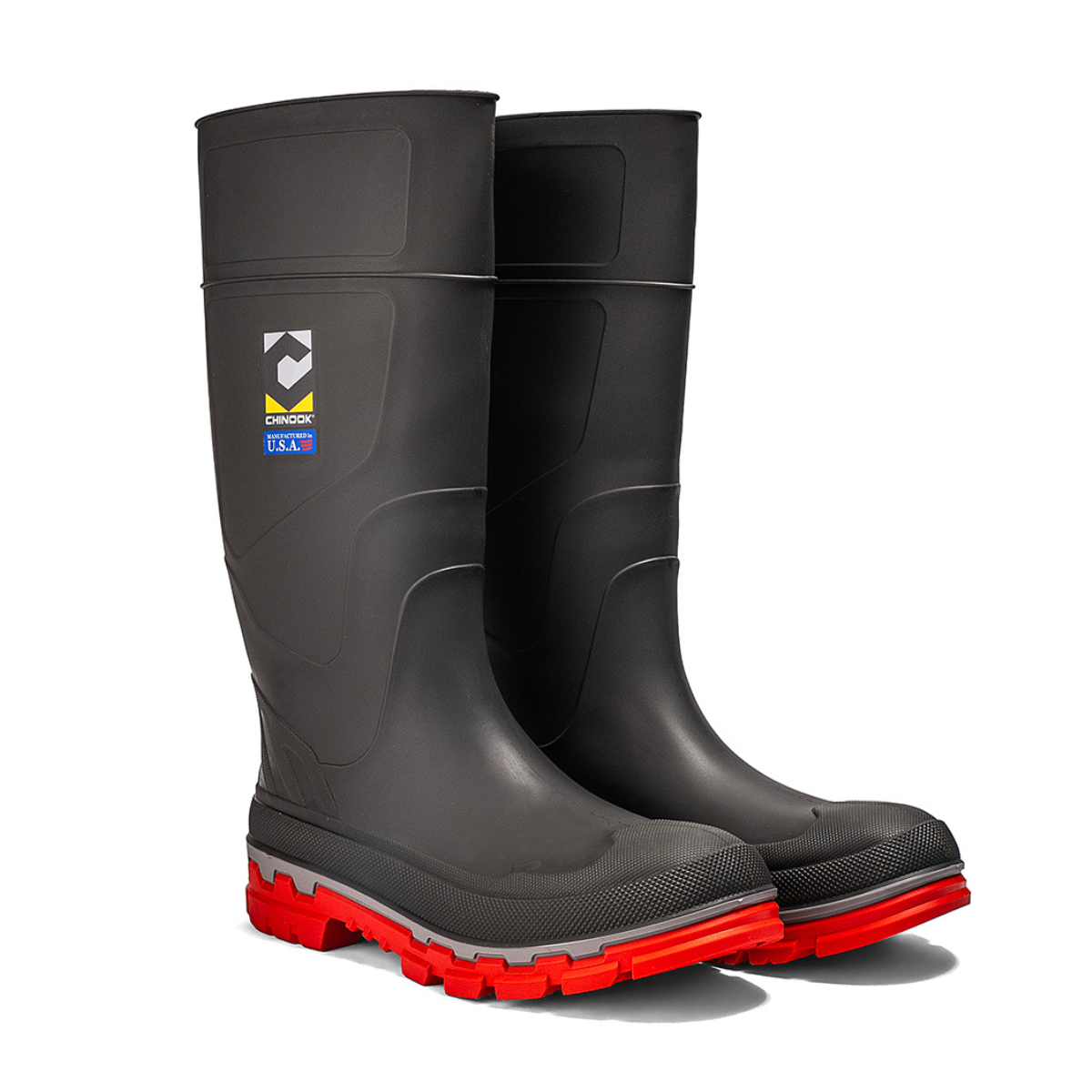 Kickaxe 15" Waterproof Rubber Boot - Grey/Orange (by Chinook® Footwear)