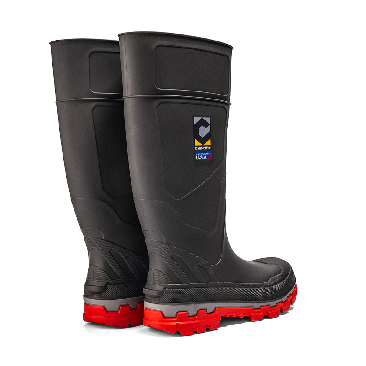 Kickaxe 15" Waterproof Rubber Boot - Grey/Orange (by Chinook® Footwear)
