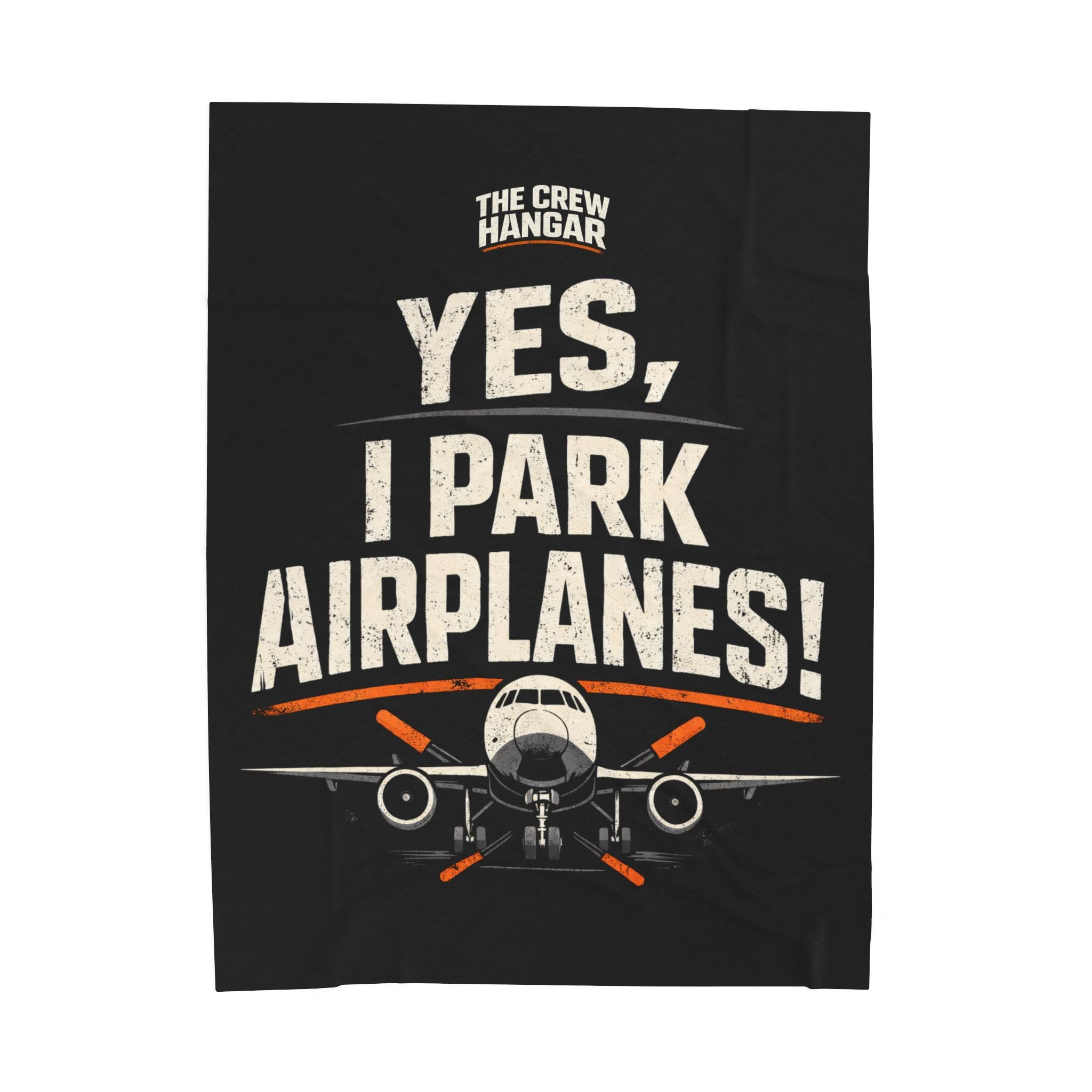 Velveteen Plush Blanket — "Yes, I Park Airplanes!" Ground Aviation Throw