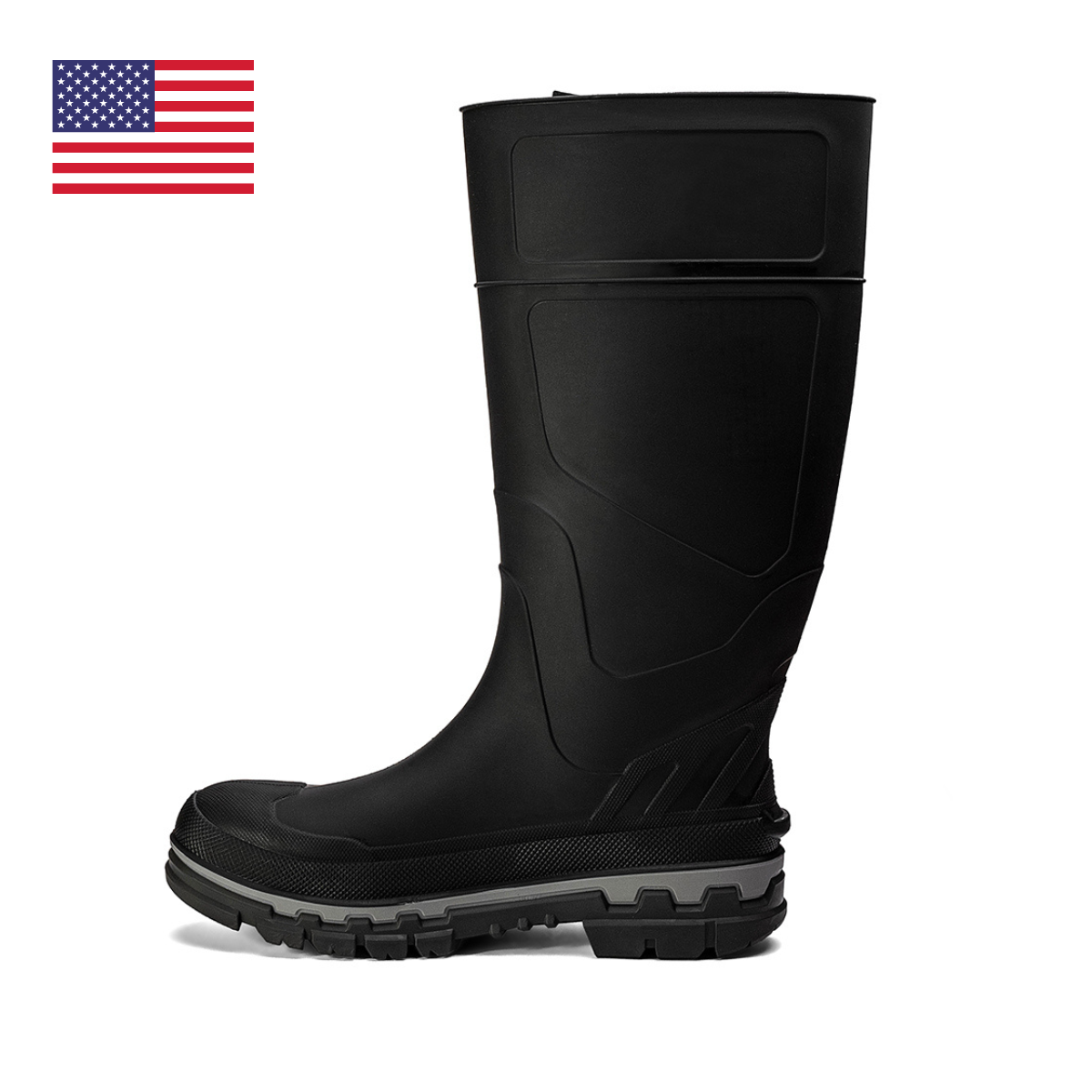 Kickaxe 15" Steel Toe Waterproof Rubber Boot – Black/Grey (by Chinook® Footwear)