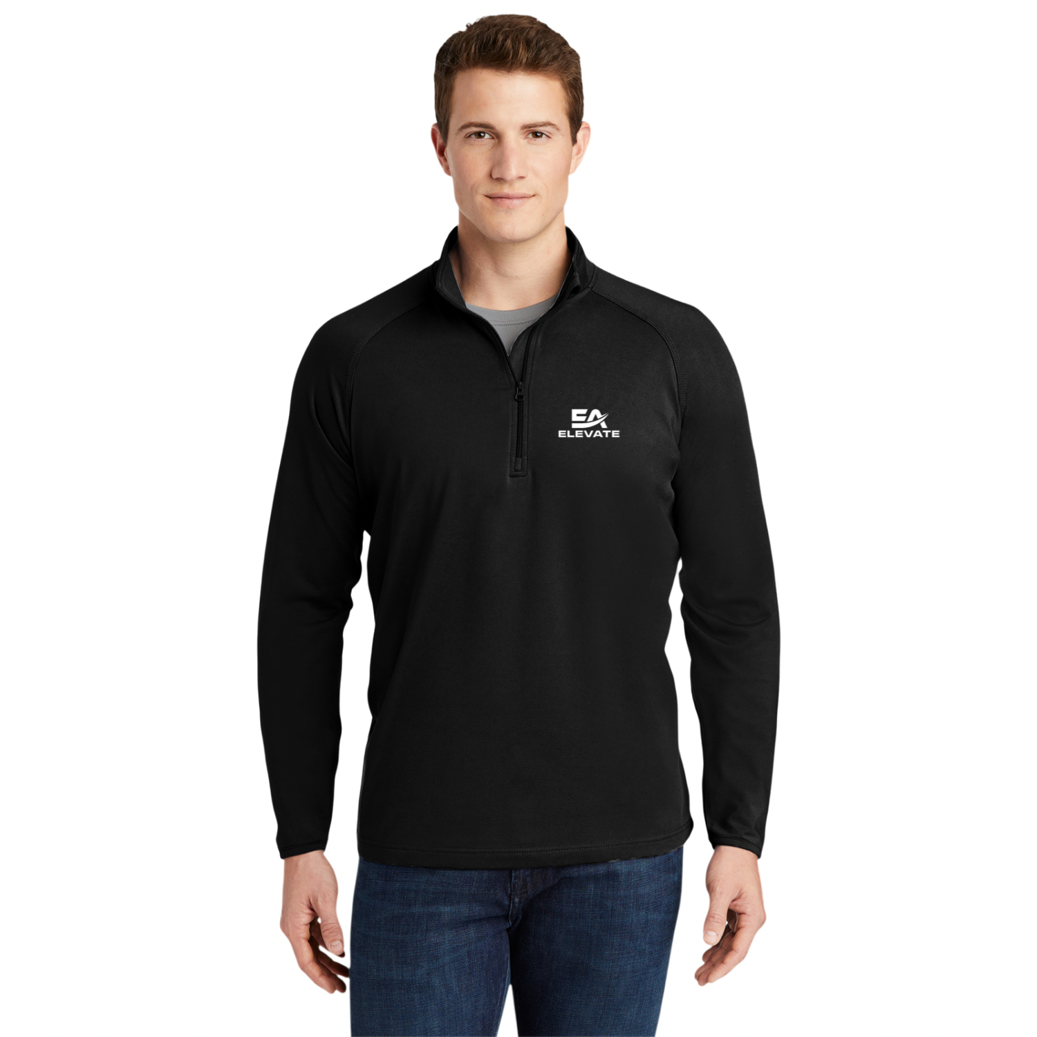 Elevate Embroidered Quarter-Zip Pullover — Men's Sport-Wick Stretch
