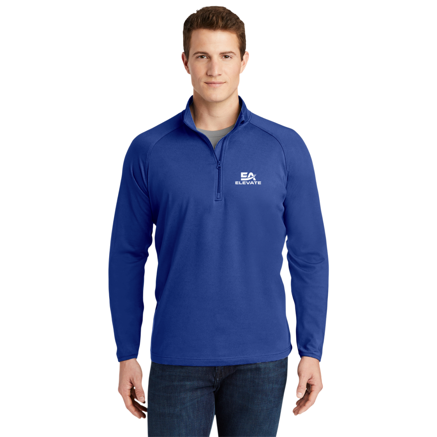 Elevate Embroidered Quarter-Zip Pullover — Men's Sport-Wick Stretch