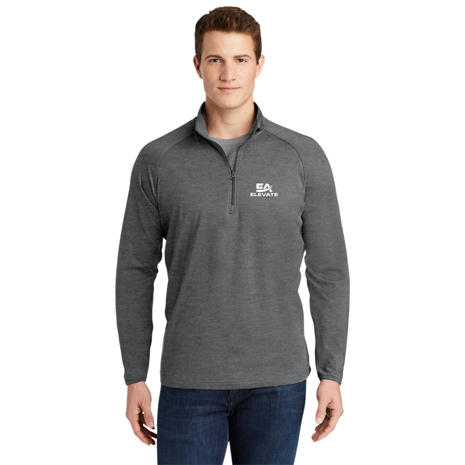 Elevate Embroidered Quarter-Zip Pullover — Men's Sport-Wick Stretch