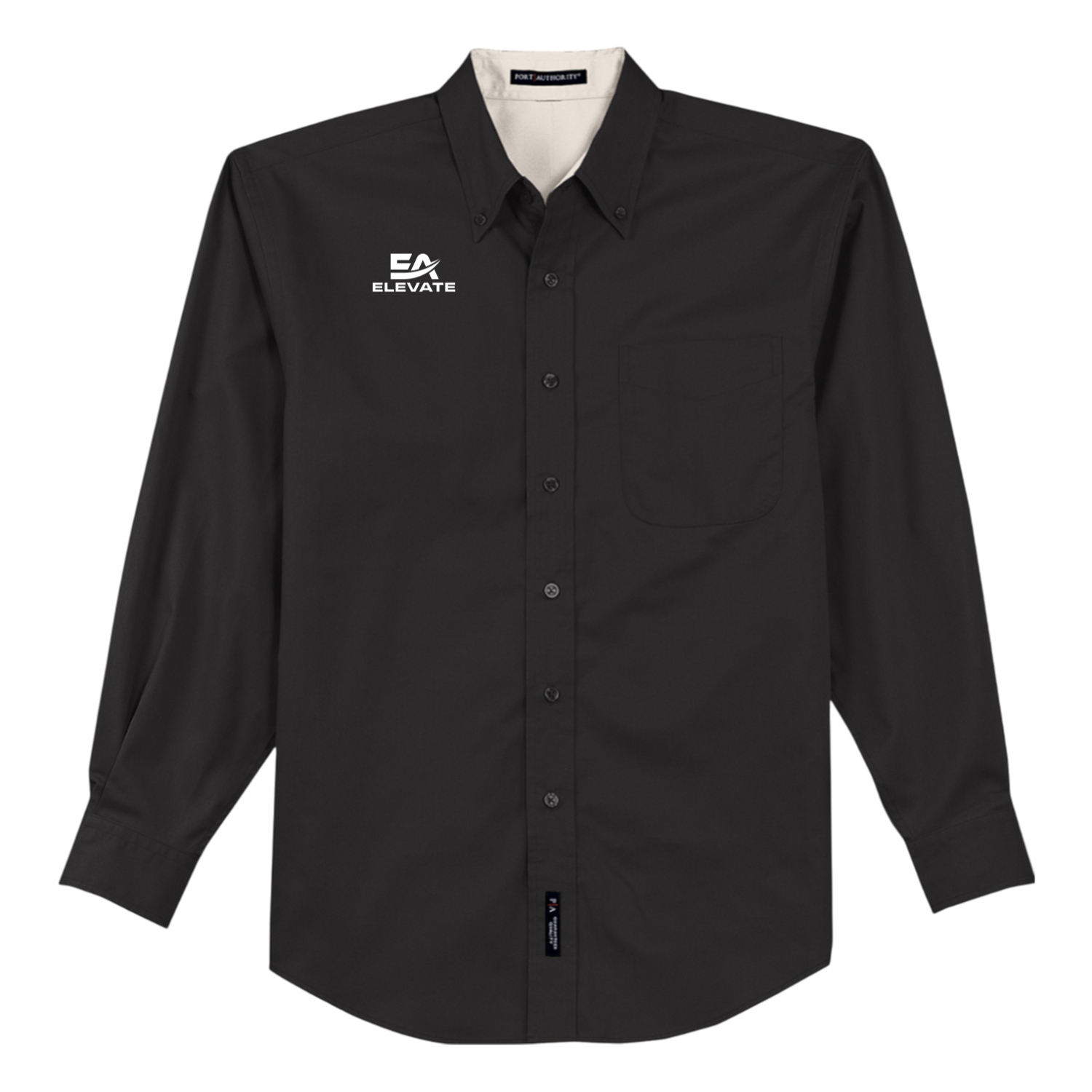Elevate Embroidered Port Authority Long Sleeve Work Shirt — Professional Logo Button-Down