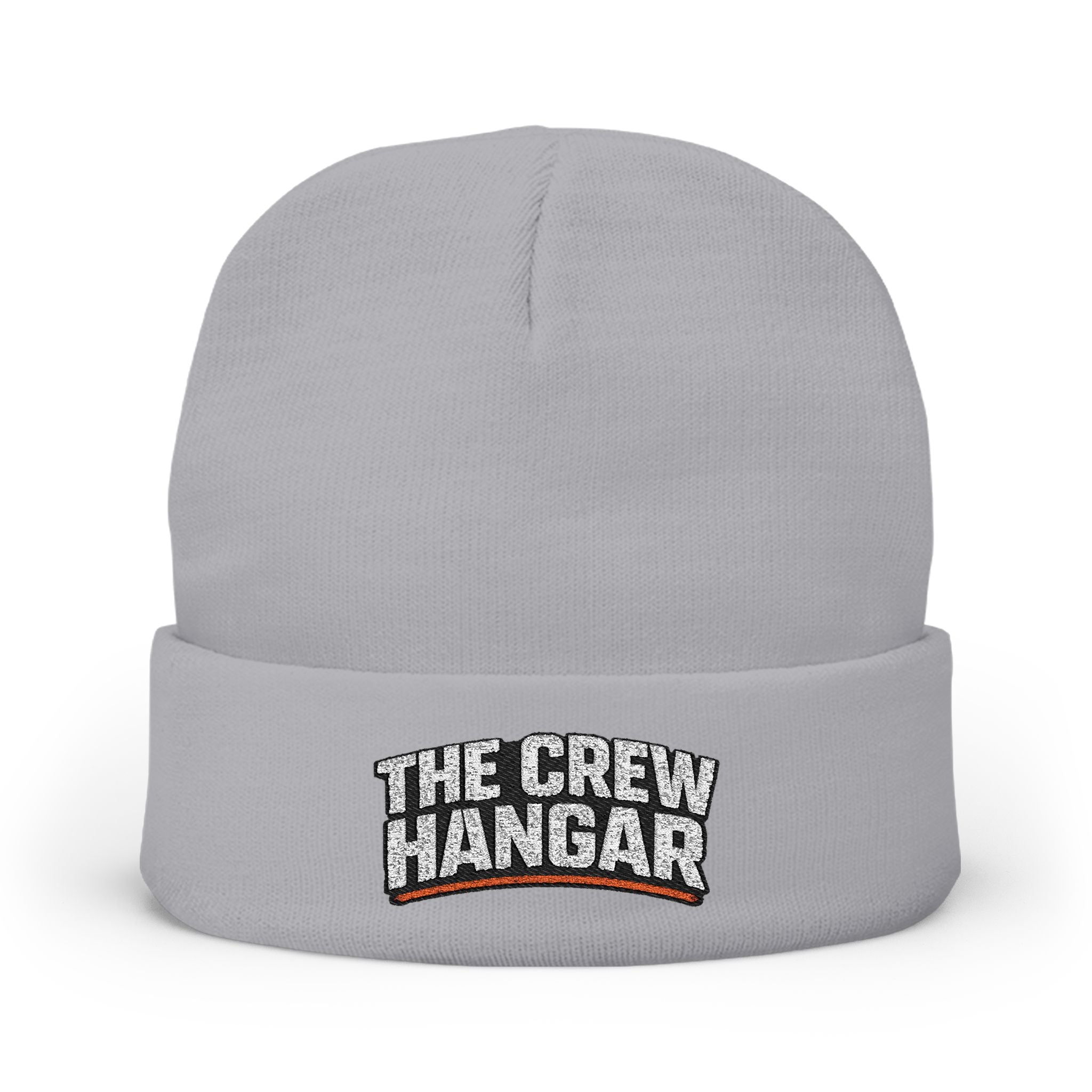 Embroidered 'The Crew Hangar' Knit Beanie — Cozy Crew Logo Winter Hat