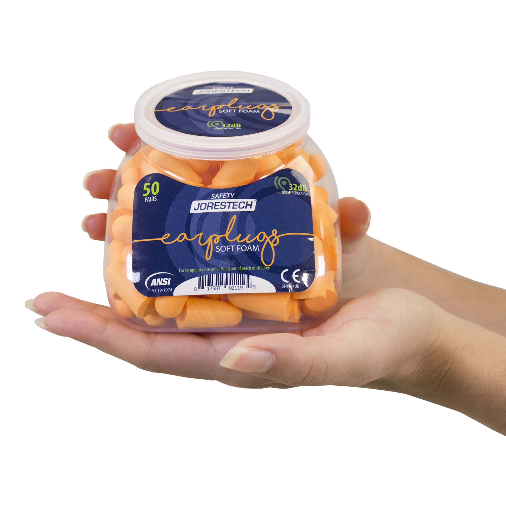 32db NRR Soft Foam Earplugs - 50 Pairs