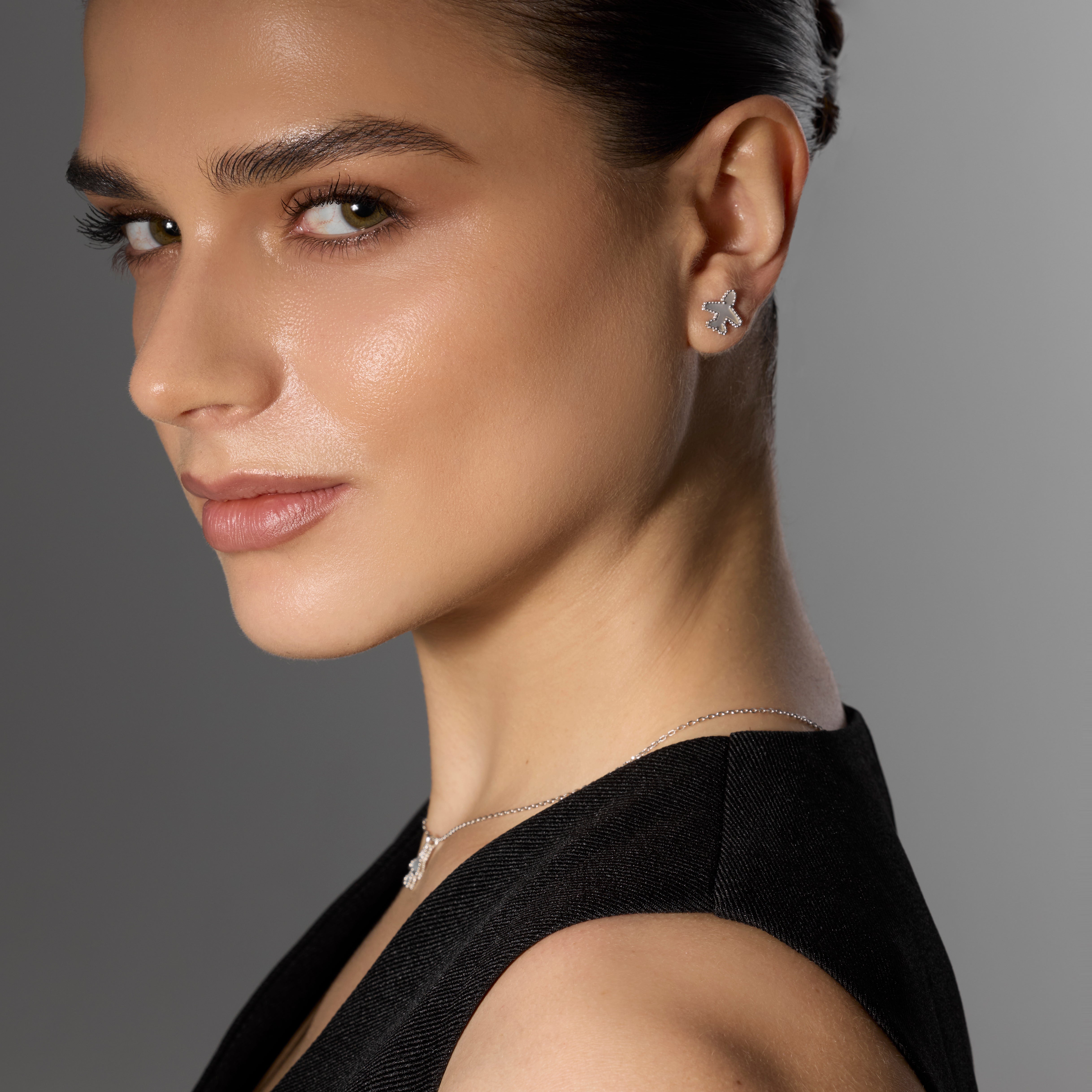 Skylight Silver Earrings by Flevel - aviation product photo 1