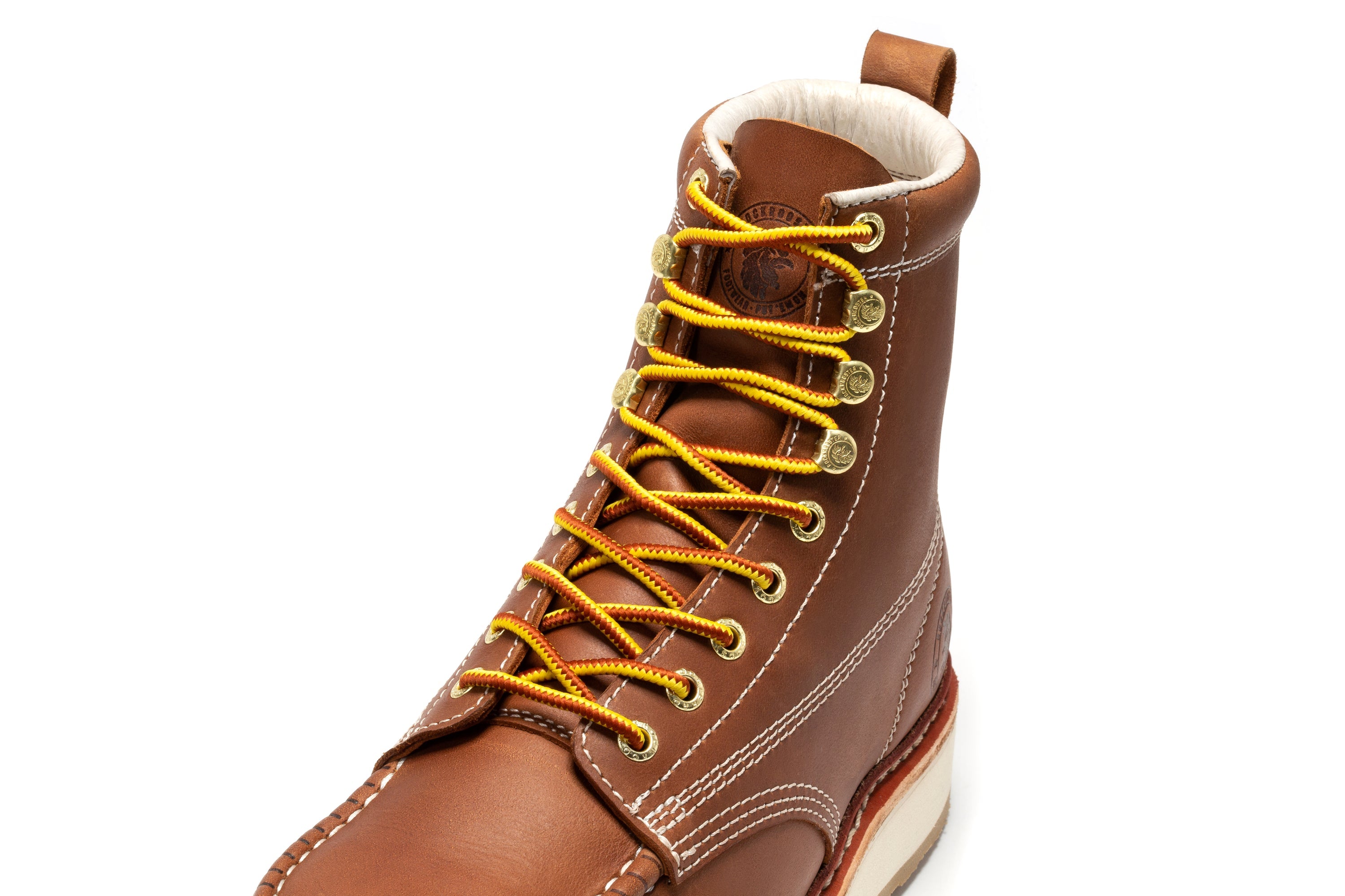 ROCKROOSTER Norwood Men's 6 inch Brown steel toe wedge work boots with