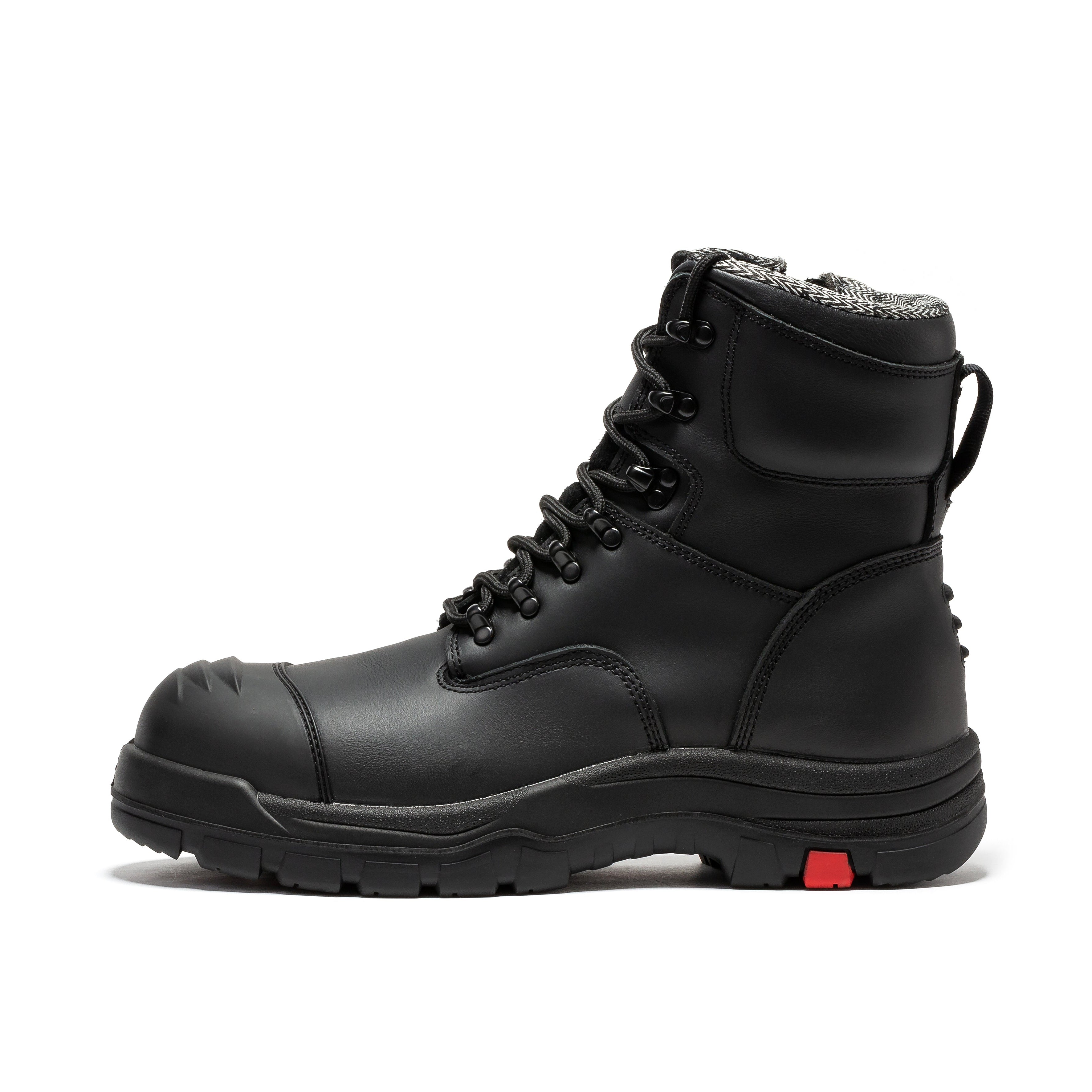 ROCKROOSTER Roslyn Black 7 inch Zip-sided Composite Toe Leather Work Boots CP245Z
