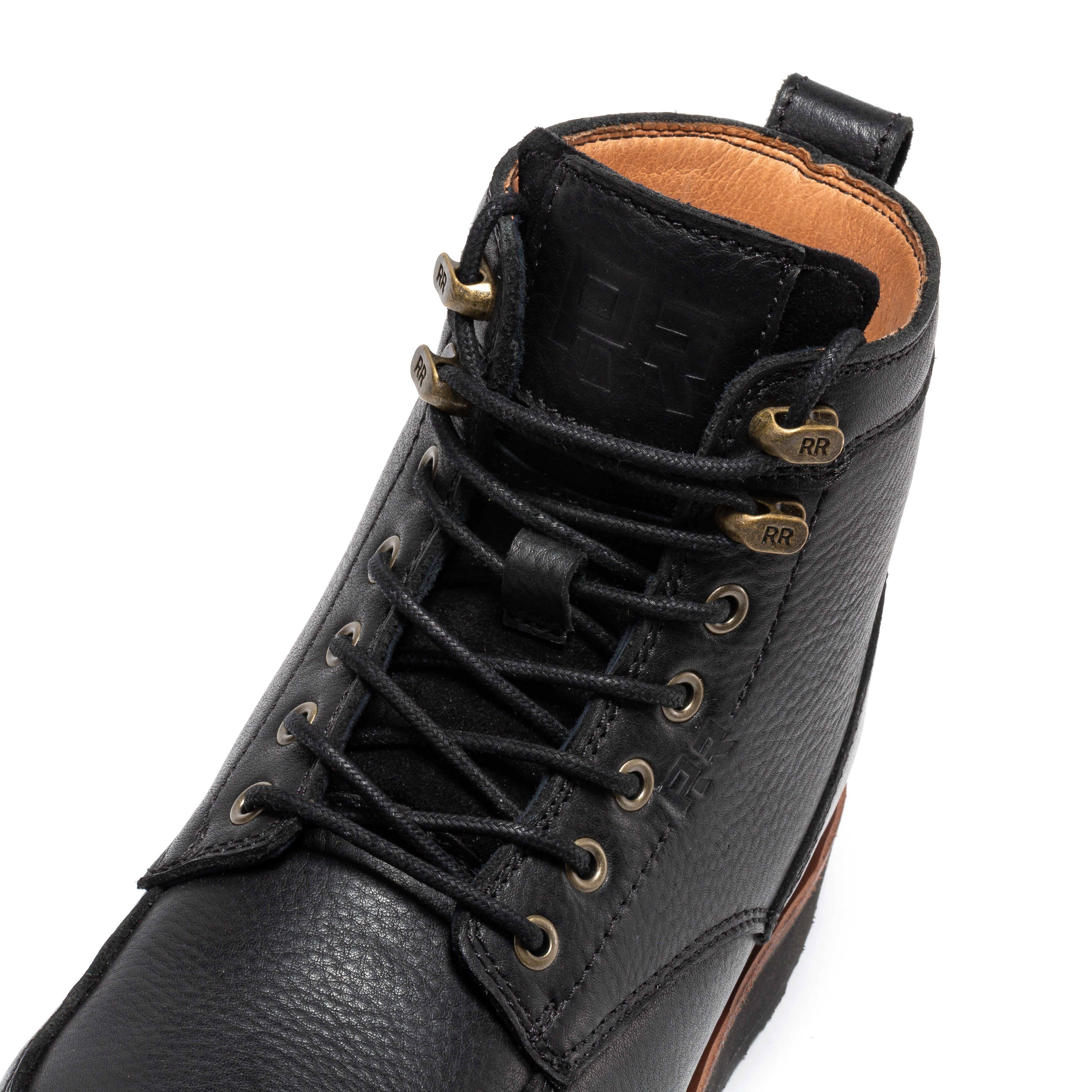 ROCKROOSTER Edgewood Men's 6 Inch Black Steel Toe Wedge Work Boots SAP610BK