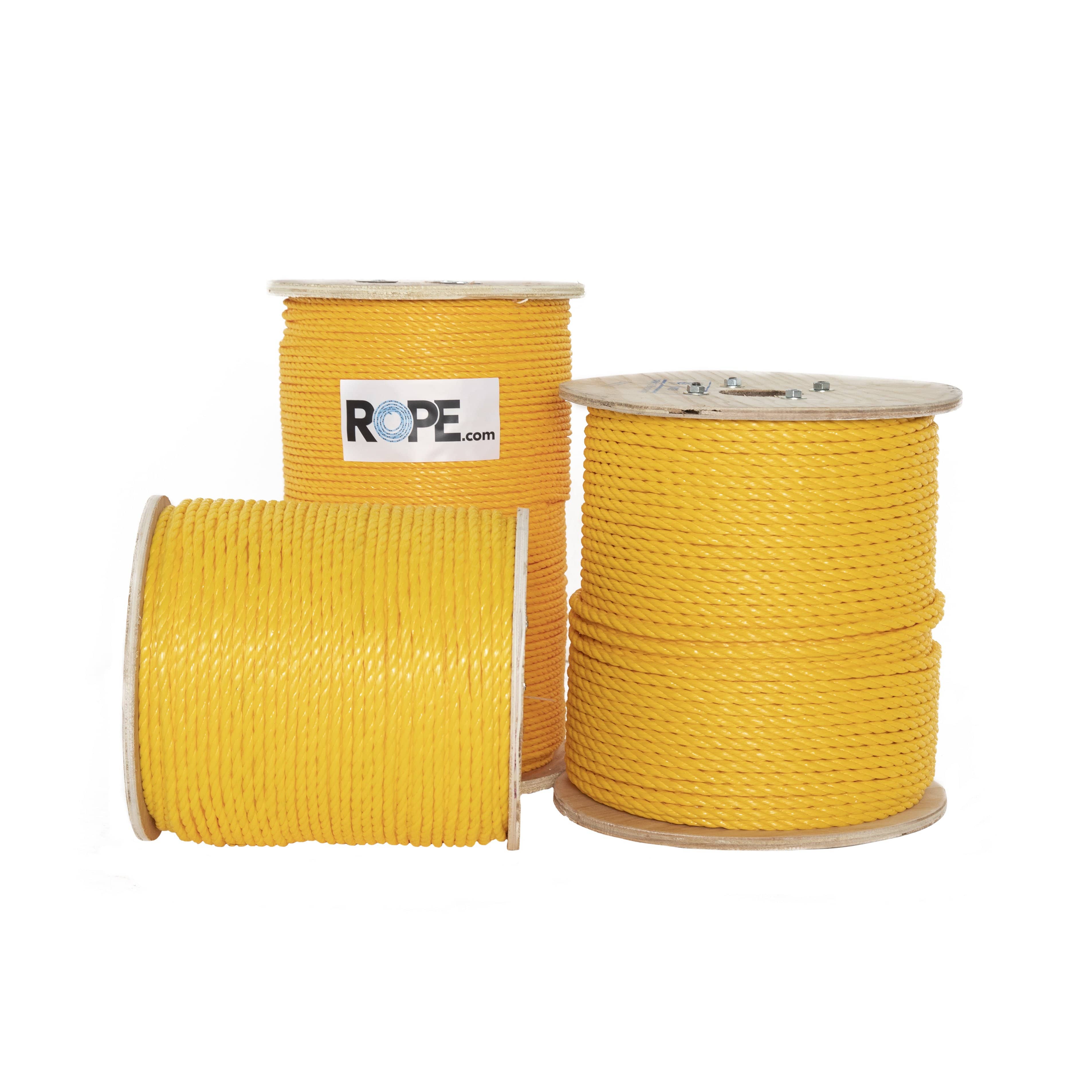 3-Strand Twisted Yellow Polypropylene Tire Chock Rope