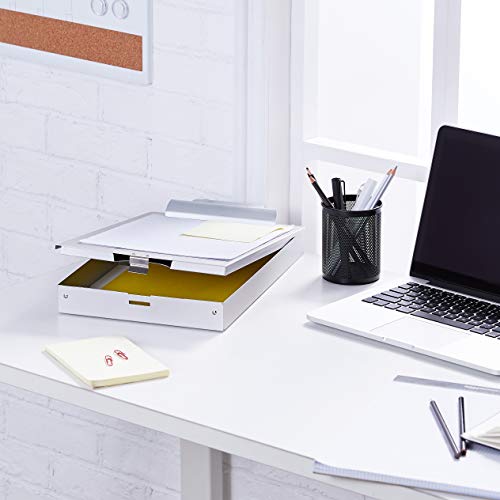 Metal Clipboard with 2 Compartments and Interior 250 Sheet Paper Storage, 14.09 x 9.21 x 2.6 inches, letter size, Silver