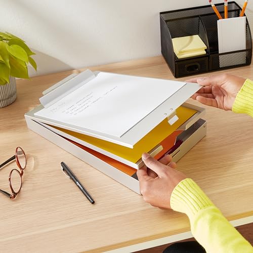 Metal Clipboard with 2 Compartments and Interior 250 Sheet Paper Storage, 14.09 x 9.21 x 2.6 inches, letter size, Silver
