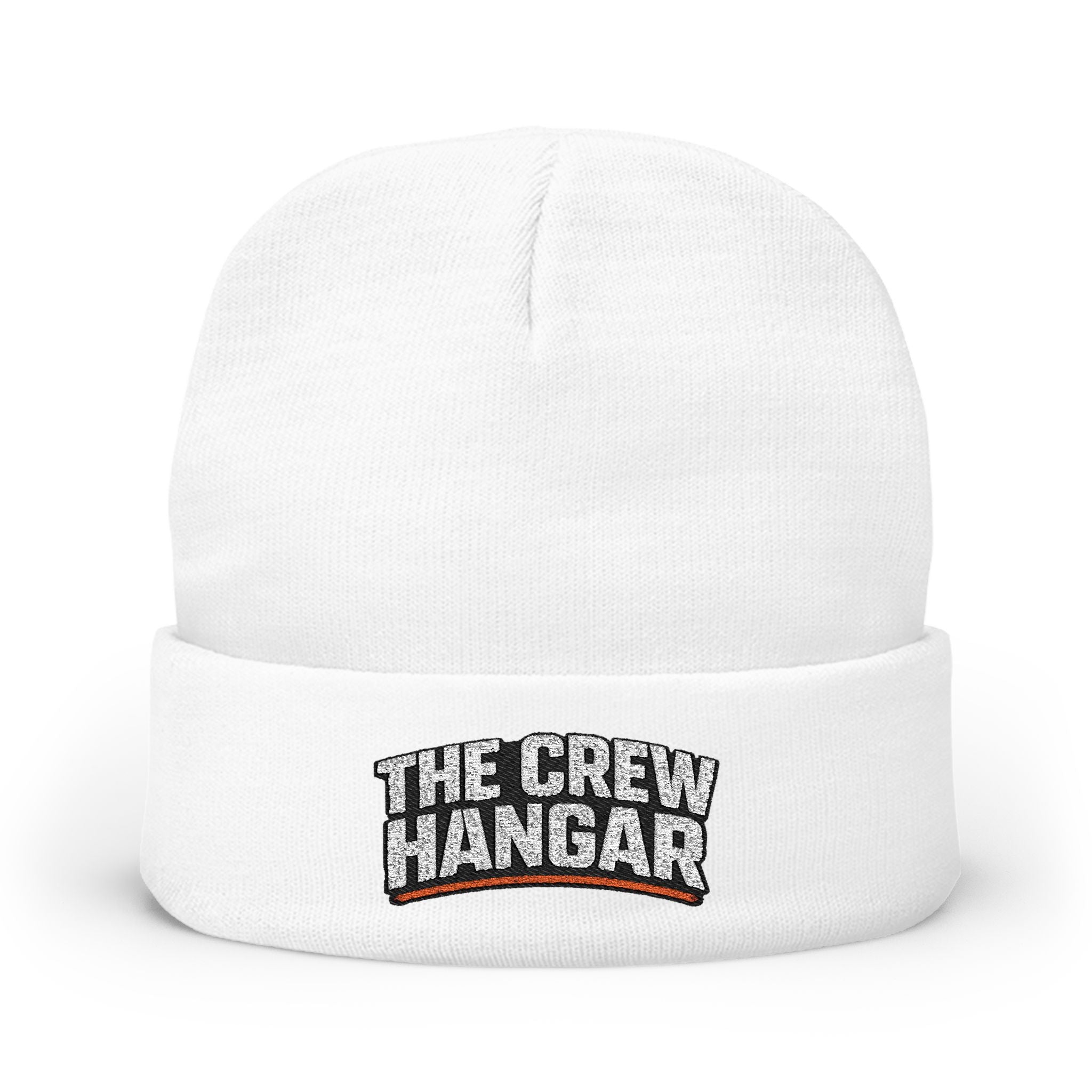 Embroidered 'The Crew Hangar' Knit Beanie — Cozy Crew Logo Winter Hat
