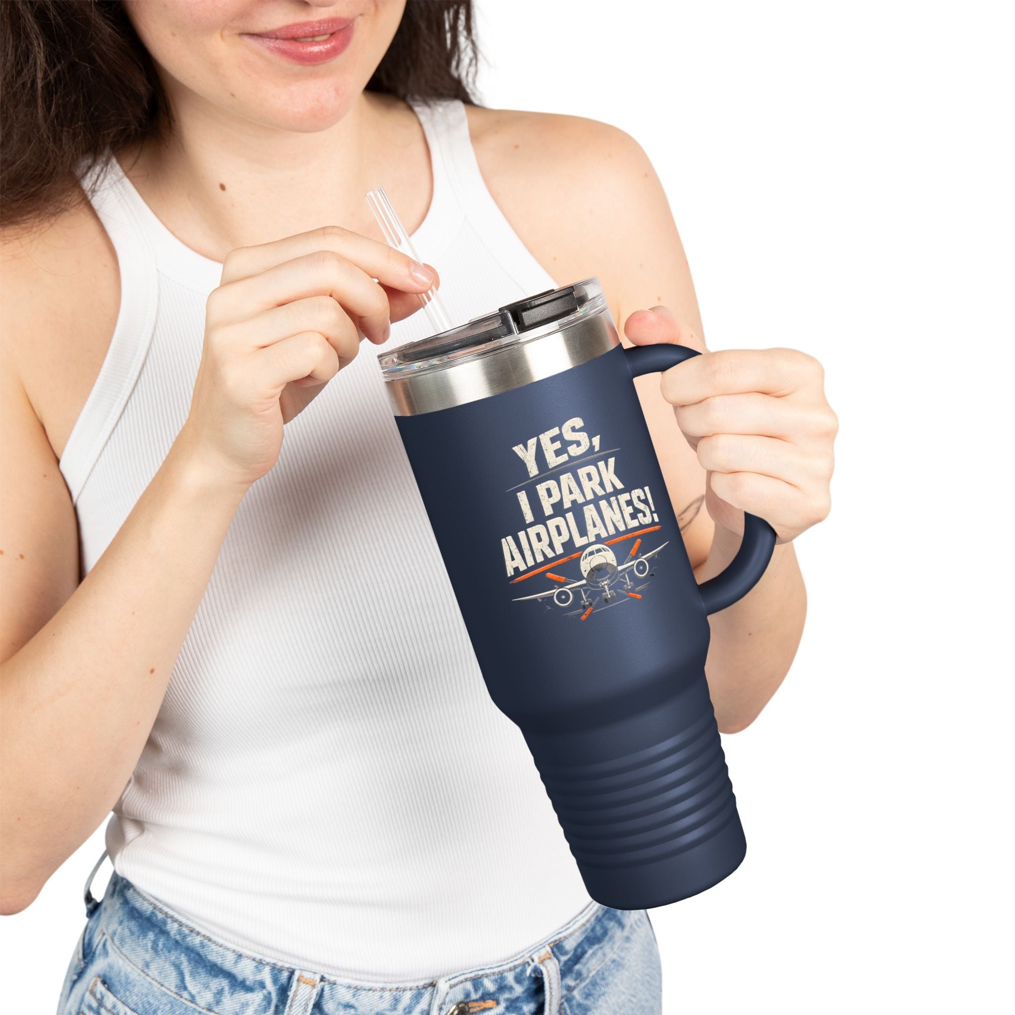 Yes I Park Airplanes 40oz Insulated Travel Mug