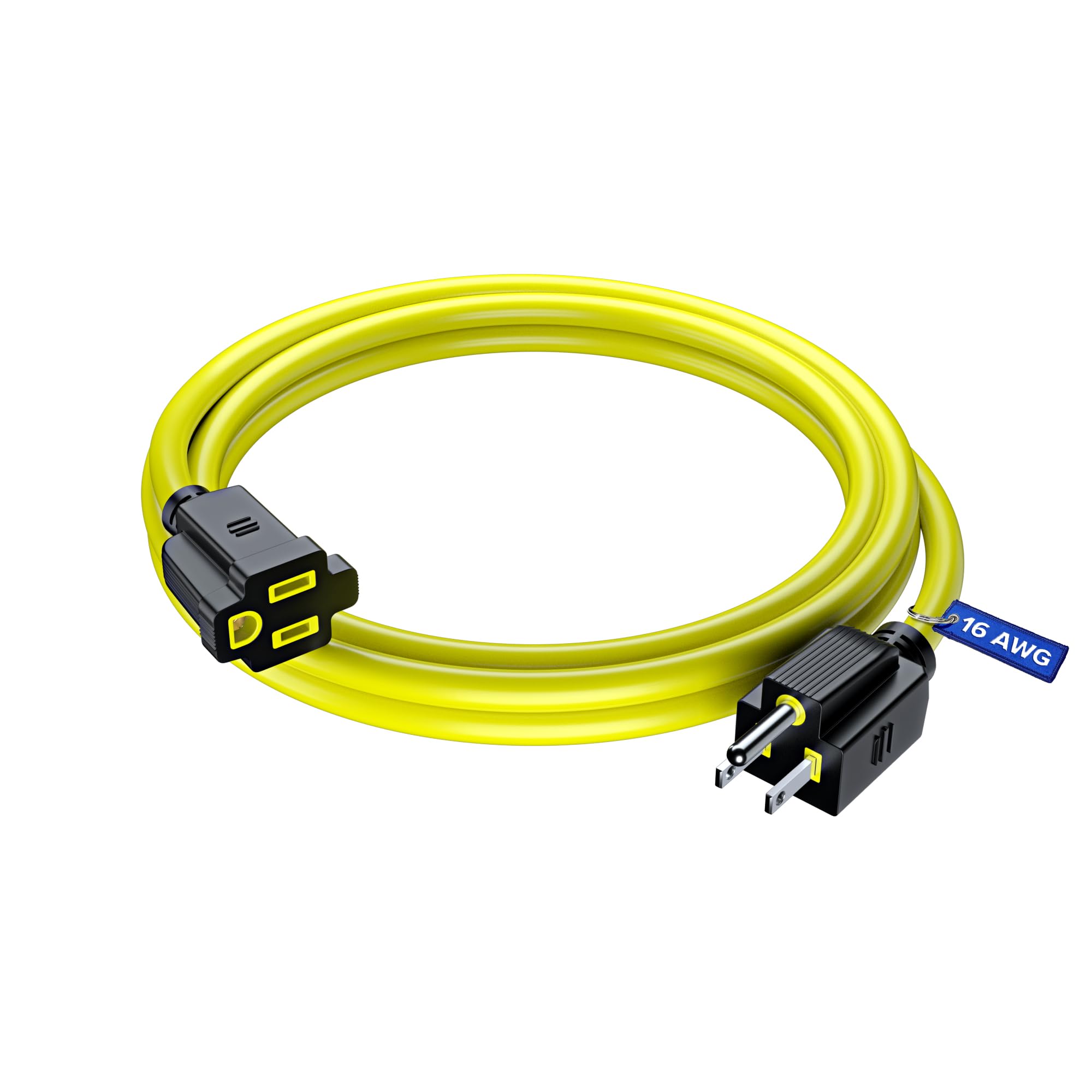 Maximm Extension Cord 10 Ft Blue Power Cords Indoor 16 Gauge Wire SJTW Heavy Duty ETL Listed (10Ft, Blue)