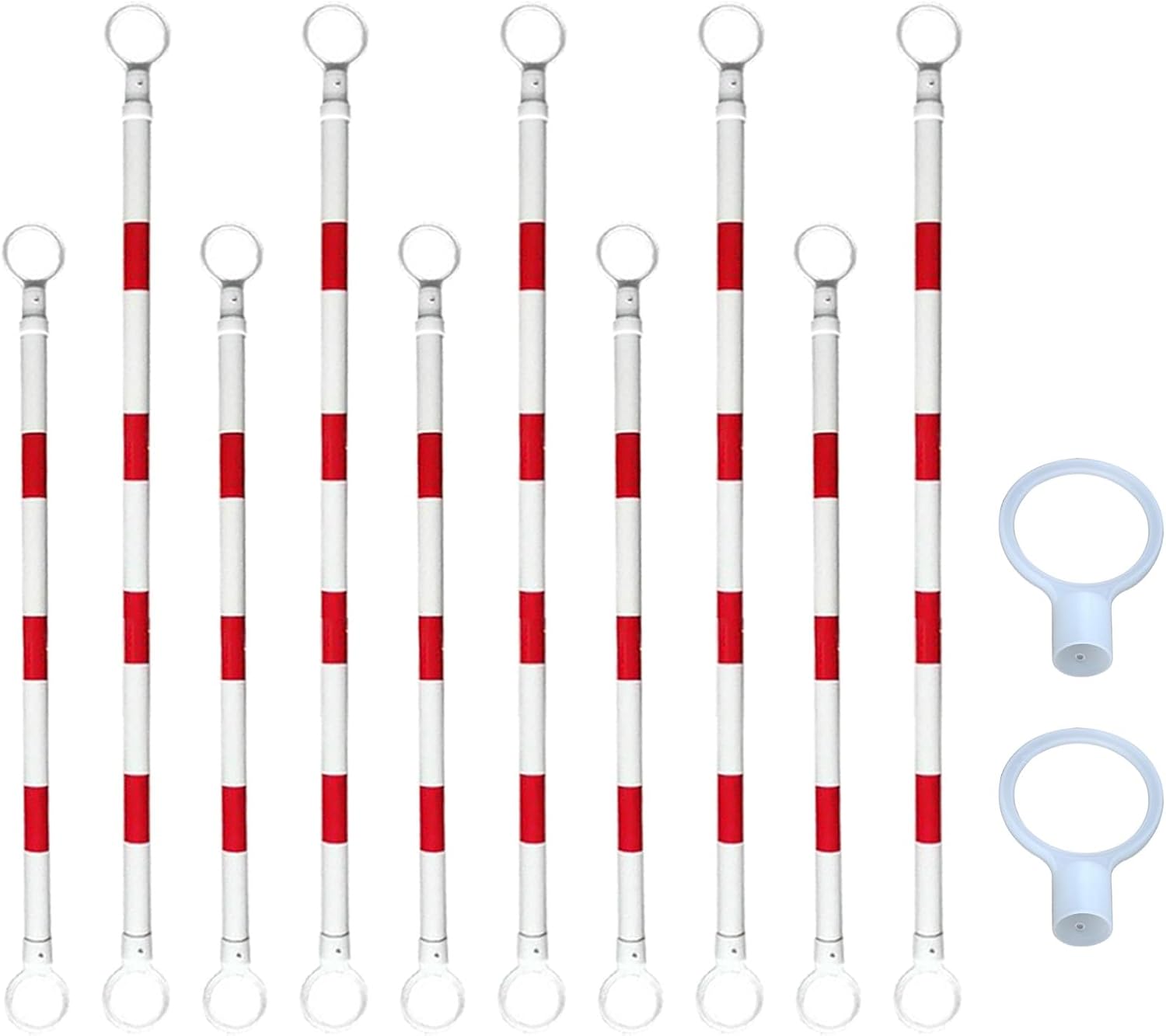 3.3ft 6.6ft Retractable Warning Cone Bar, Pack of 10 20 30 40 50 Commercial Traffic Cone Barrier Extension Poles/ Cone Rod for Pedestrian Crossing/ Public Area, Cones with Bars Across(Yellow-black,10