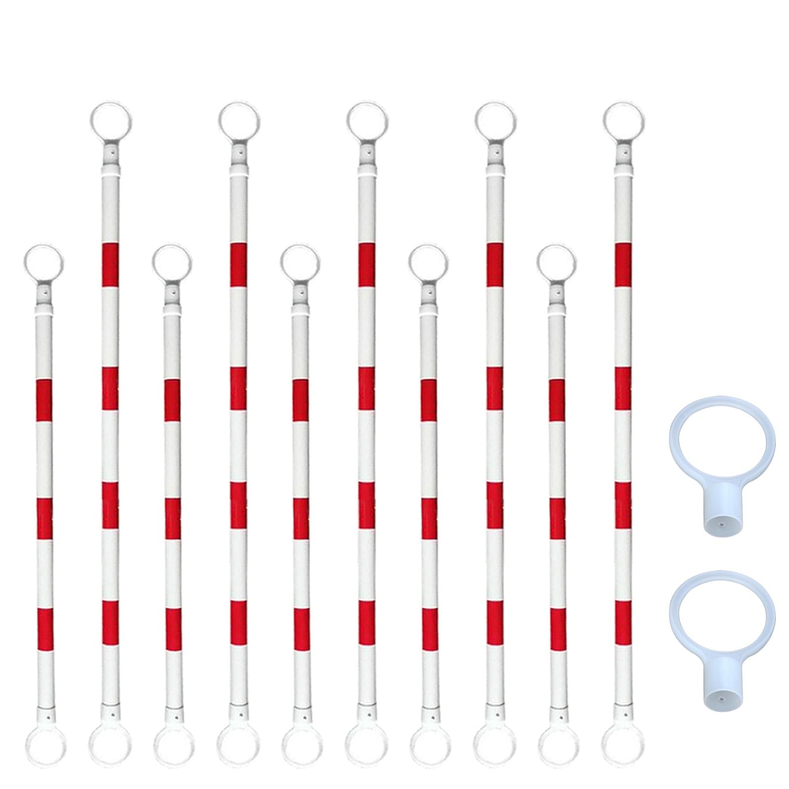 3.3ft 6.6ft Retractable Warning Cone Bar, Pack of 10 20 30 40 50 Commercial Traffic Cone Barrier Extension Poles/ Cone Rod for Pedestrian Crossing/ Public Area, Cones with Bars Across(Yellow-black,10