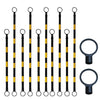3.3ft 6.6ft Retractable Warning Cone Bar, Pack of 10 20 30 40 50 Commercial Traffic Cone Barrier Extension Poles/ Cone Rod for Pedestrian Crossing/ Public Area, Cones with Bars Across(Yellow-black,10