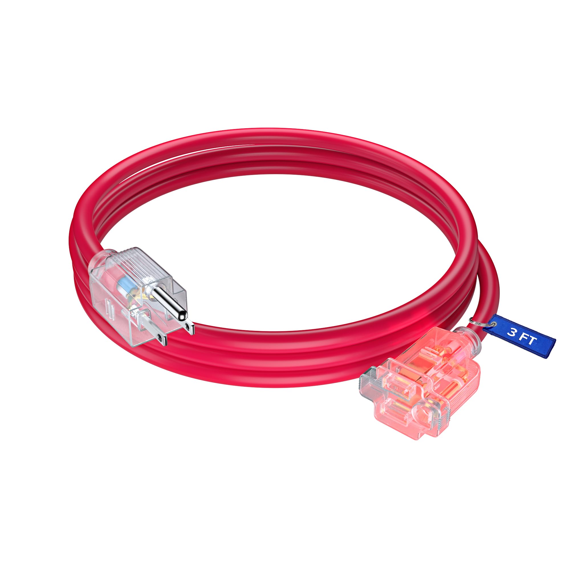 Maximm Extension Cord 10 Ft Blue Power Cords Indoor 16 Gauge Wire SJTW Heavy Duty ETL Listed (10Ft, Blue)