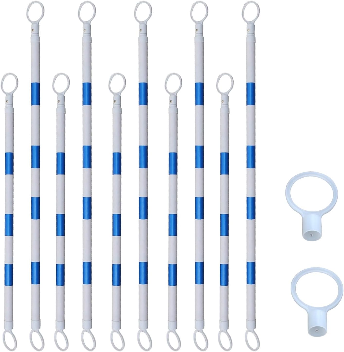 3.3ft 6.6ft Retractable Warning Cone Bar, Pack of 10 20 30 40 50 Commercial Traffic Cone Barrier Extension Poles/ Cone Rod for Pedestrian Crossing/ Public Area, Cones with Bars Across(Yellow-black,10