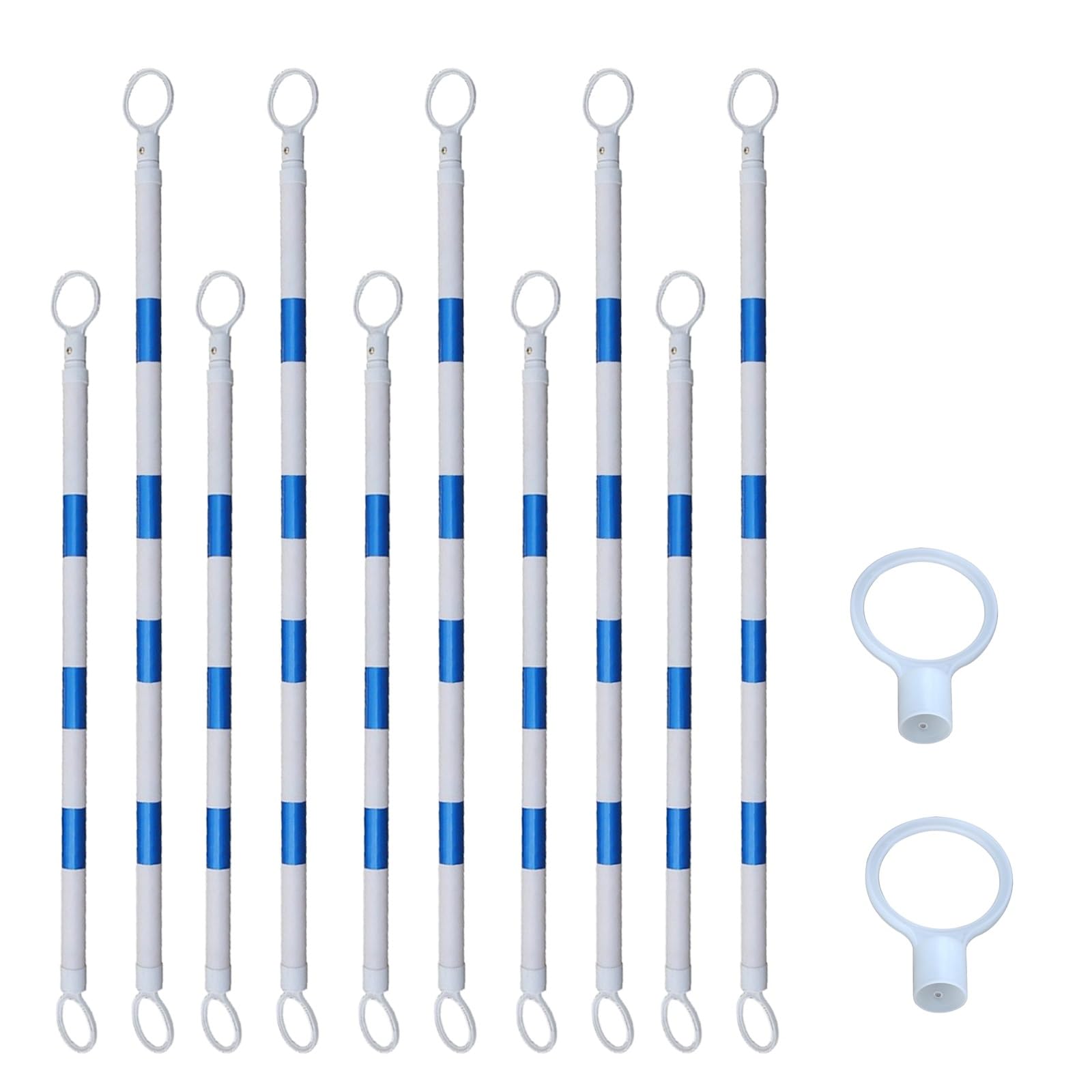 3.3ft 6.6ft Retractable Warning Cone Bar, Pack of 10 20 30 40 50 Commercial Traffic Cone Barrier Extension Poles/ Cone Rod for Pedestrian Crossing/ Public Area, Cones with Bars Across(Yellow-black,10