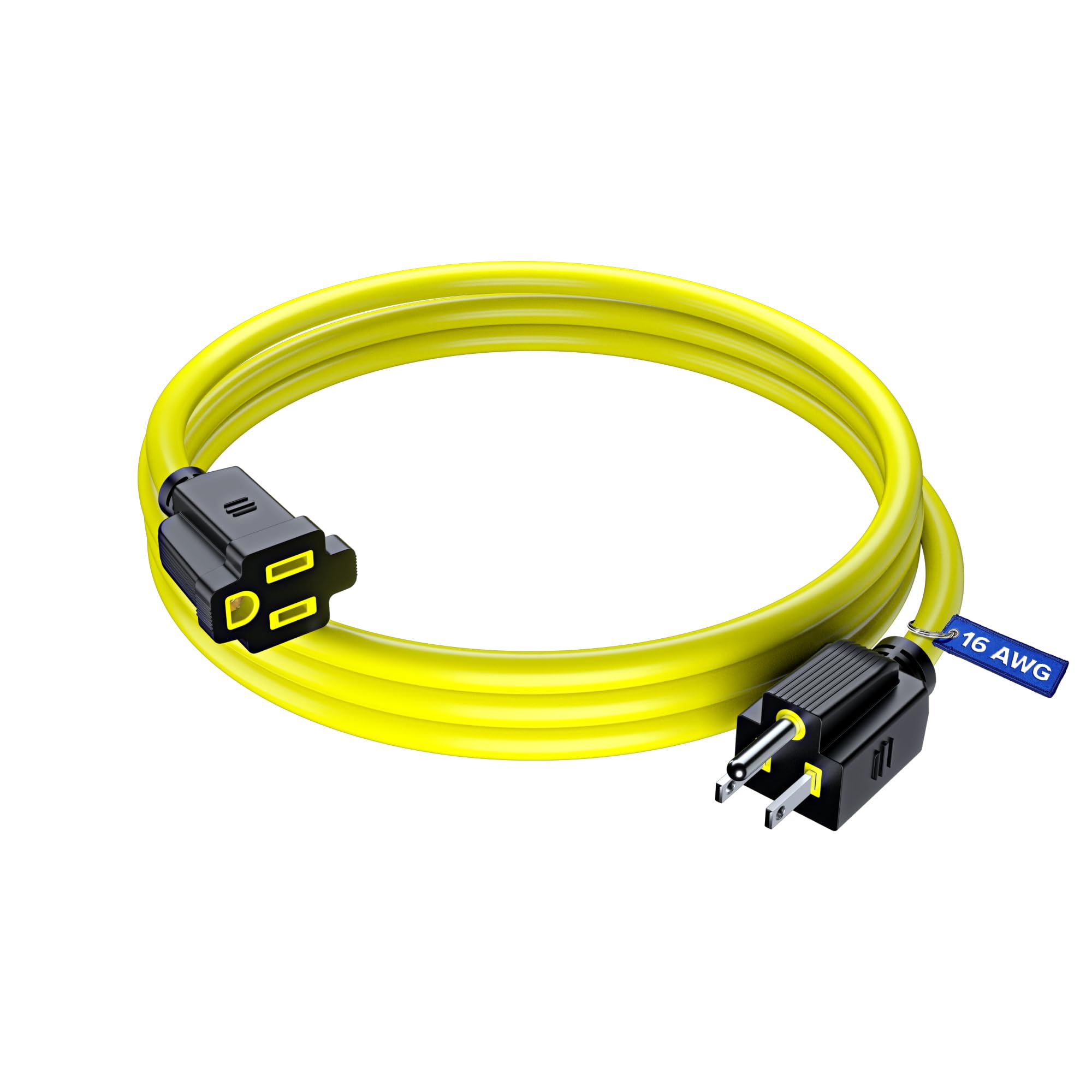 Maximm Extension Cord 10 Ft Blue Power Cords Indoor 16 Gauge Wire SJTW Heavy Duty ETL Listed (10Ft, Blue)