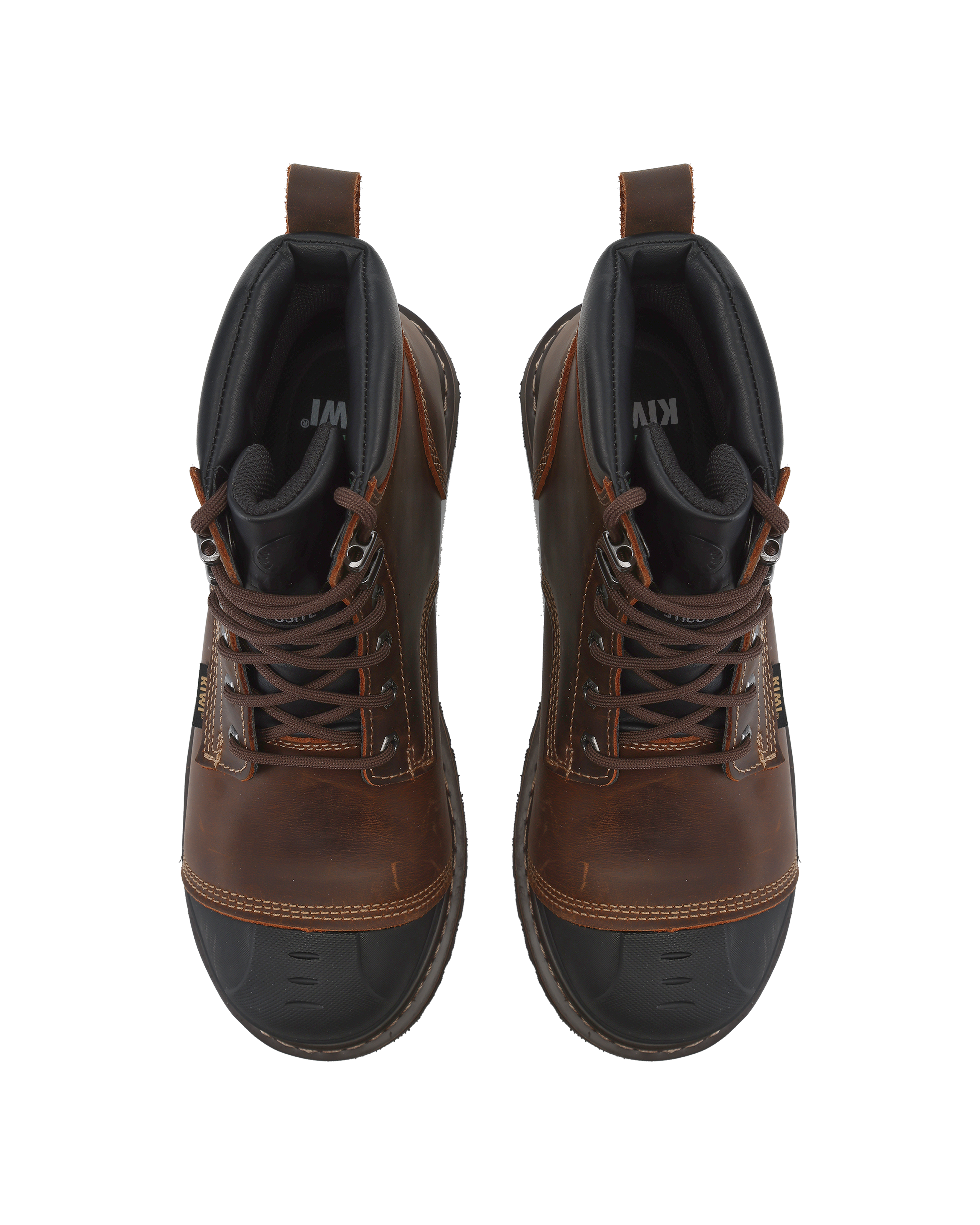Kiwi Premium Brown Crazy Horse 6" Steel Toe Waterproof Cap-Toe Work Boots [64100]