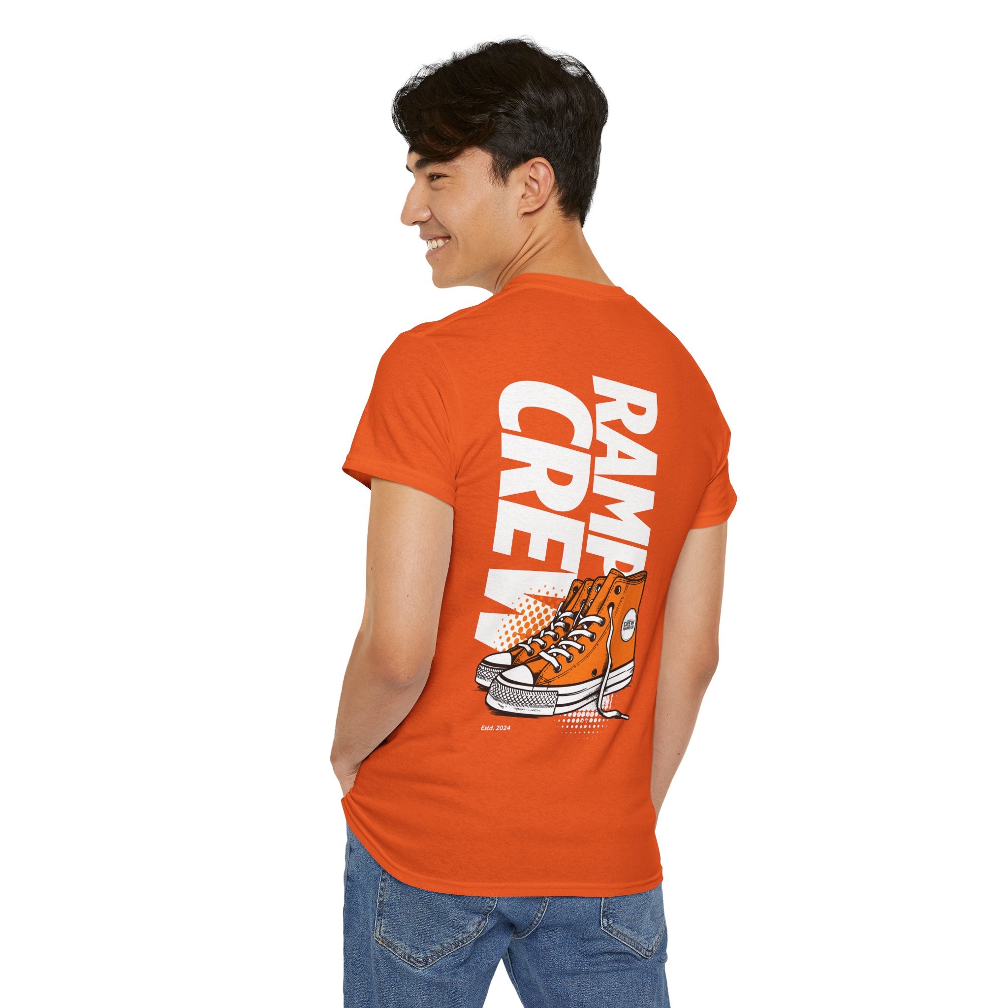 Graphic Tee — 'Ramp Crew' Orange Sneaker Skate Shirt