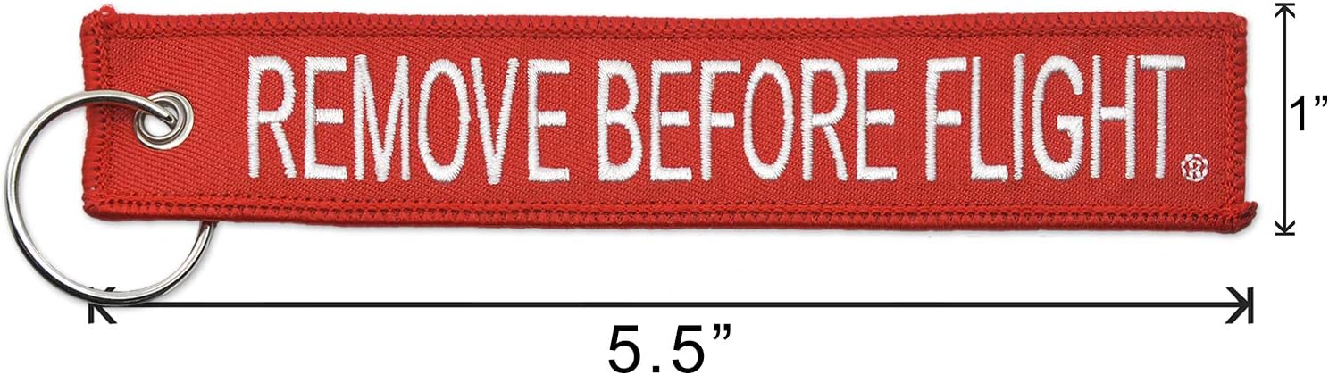 AIXEPA 3x Remove Before Flight Red/White Key Chain 5.5" x 1" (3 Pack)