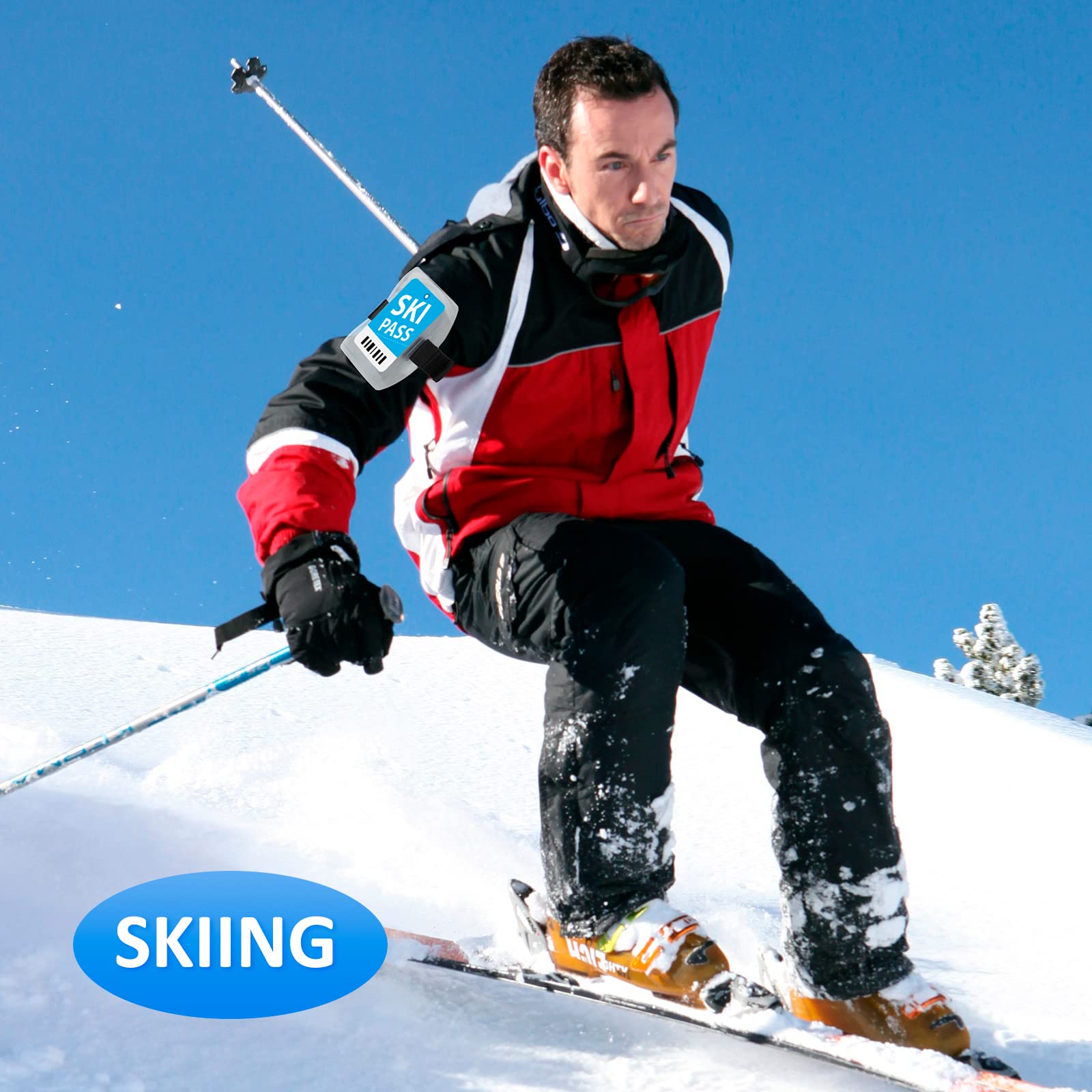 Epakh 30 Pcs Arm Badge Holder Armband ID Card Holder with Hook and Loop Fastener Clear Plastic Name Tag Badge Holder, Universal Size (Blue,Reflective Strips)