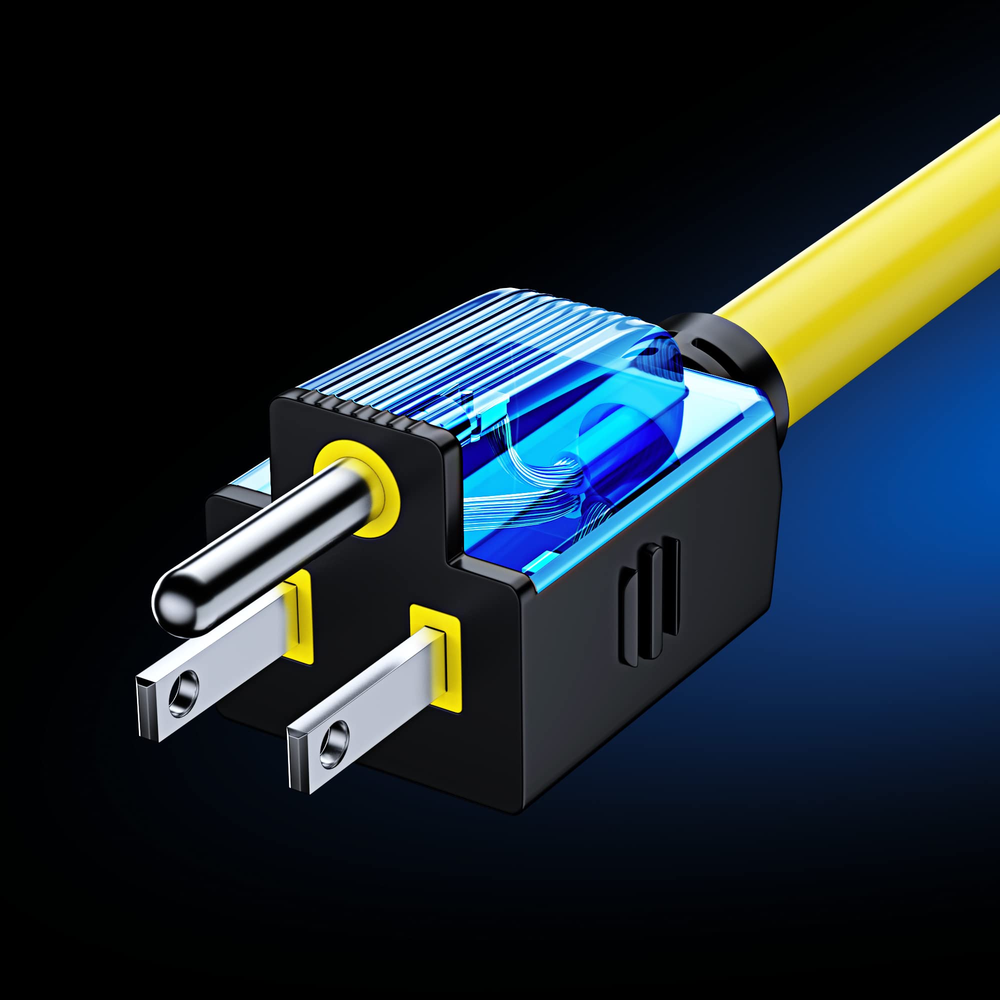 Maximm Extension Cord 10 Ft Blue Power Cords Indoor 16 Gauge Wire SJTW Heavy Duty ETL Listed (10Ft, Blue)