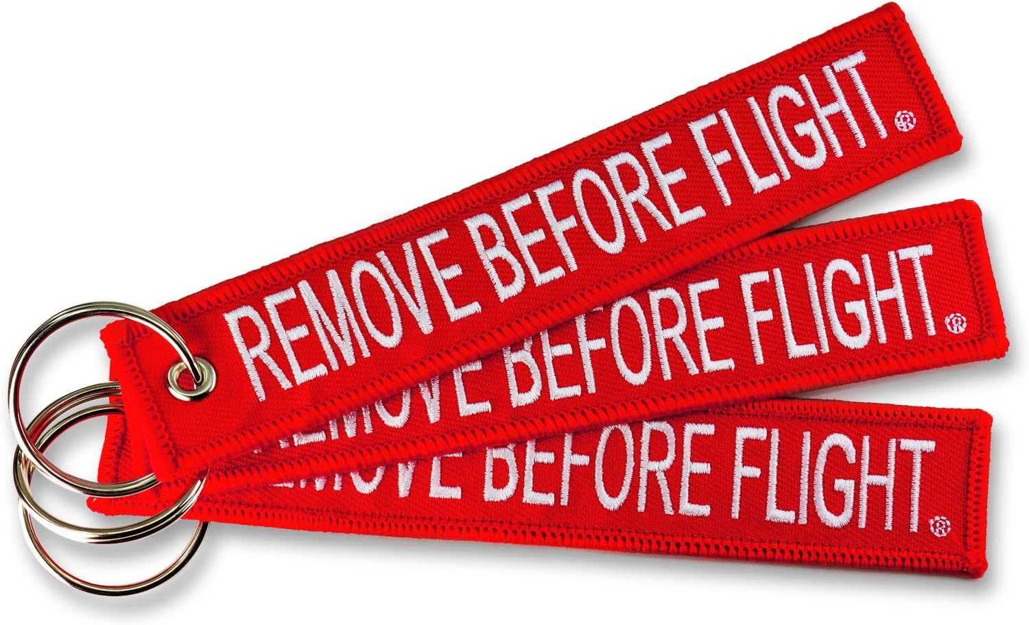 AIXEPA 3x Remove Before Flight Red/White Key Chain 5.5" x 1" (3 Pack)