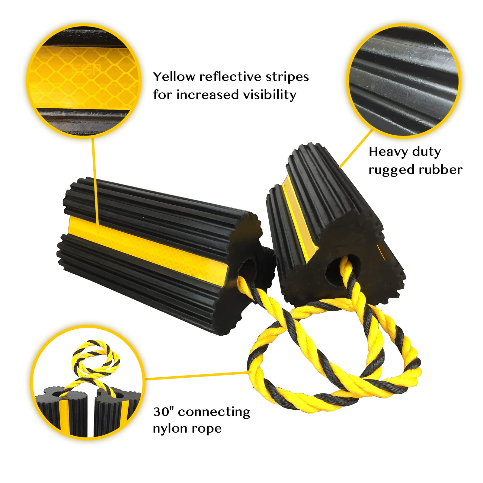 GSE Dual-Wheel Chocks – Heavy Duty Rubber