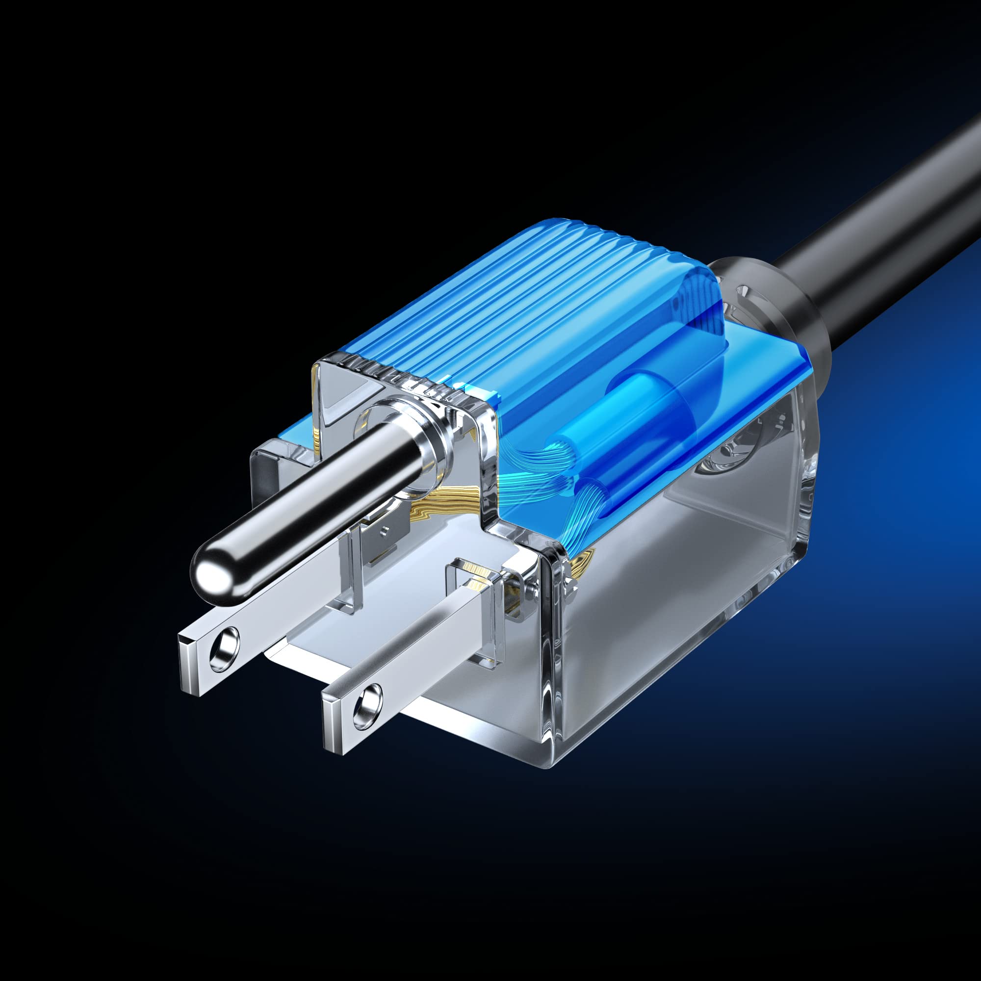 Maximm Extension Cord 10 Ft Blue Power Cords Indoor 16 Gauge Wire SJTW Heavy Duty ETL Listed (10Ft, Blue)