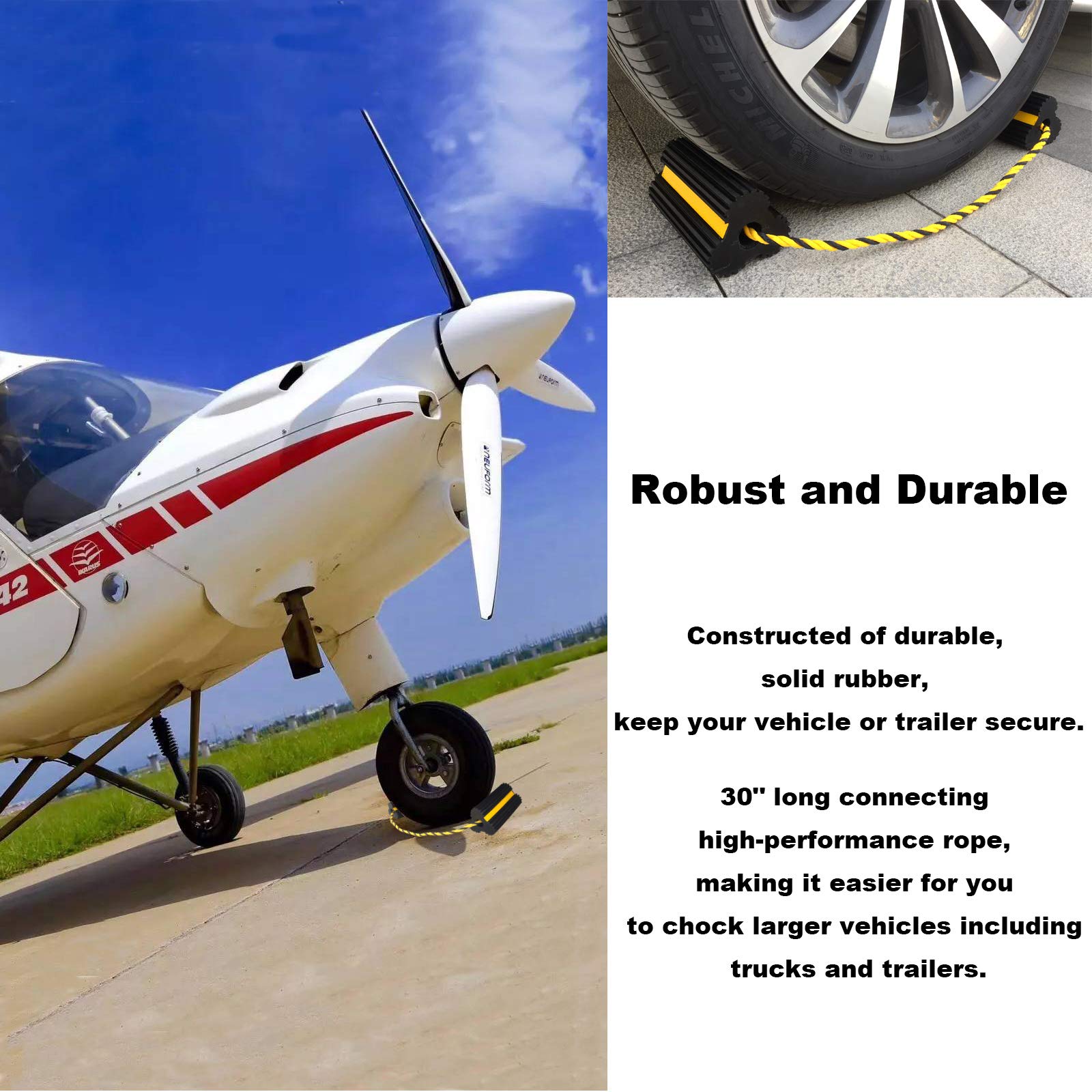 GSE Dual-Wheel Chocks – Heavy Duty Rubber