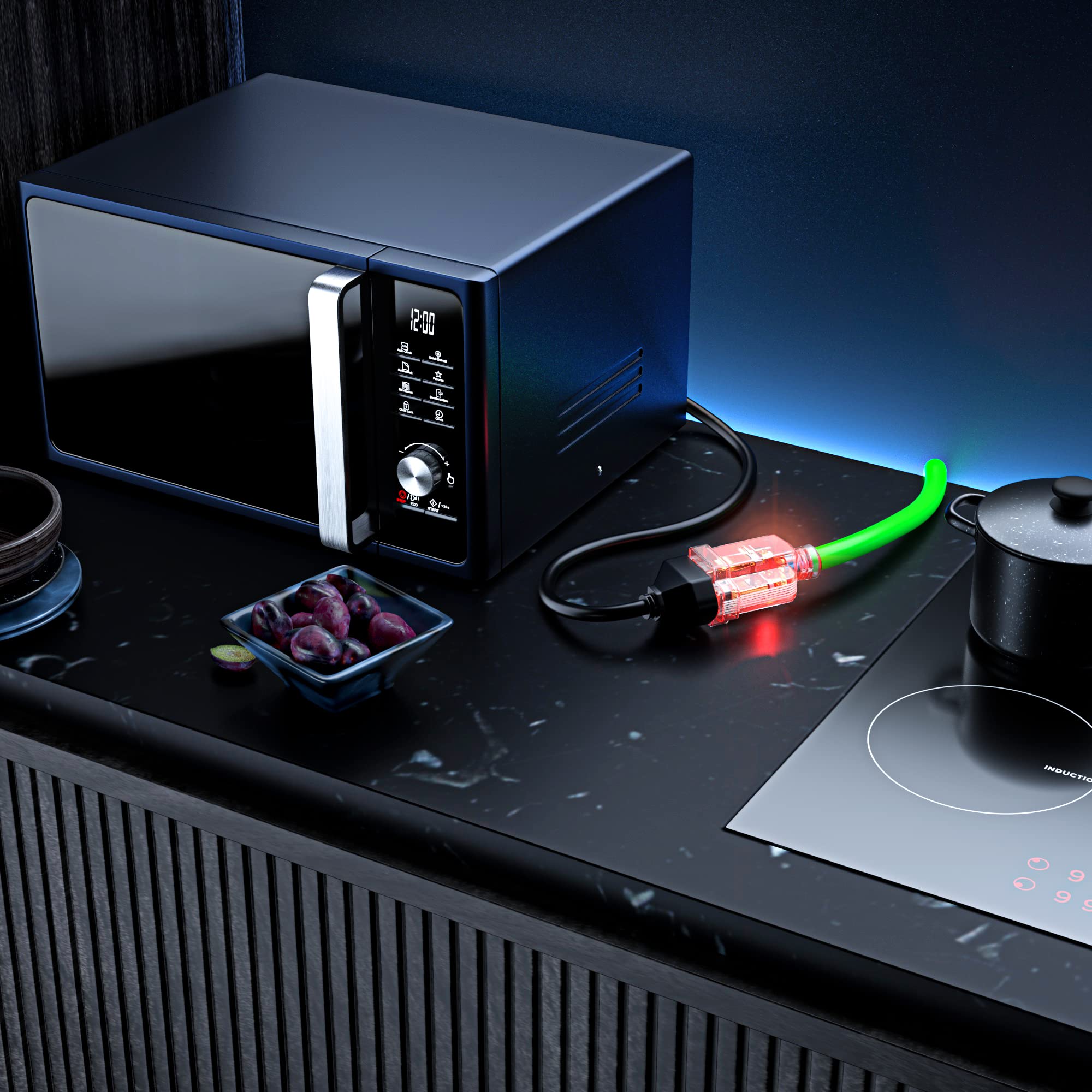 Maximm Extension Cord 10 Ft Blue Power Cords Indoor 16 Gauge Wire SJTW Heavy Duty ETL Listed (10Ft, Blue)