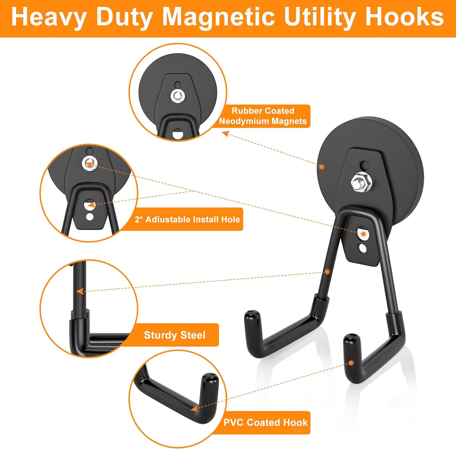 Magnetic Pushback Utility Hooks (10lb) – Multi-Pack for Headsets & GroundComm X30™ Cords