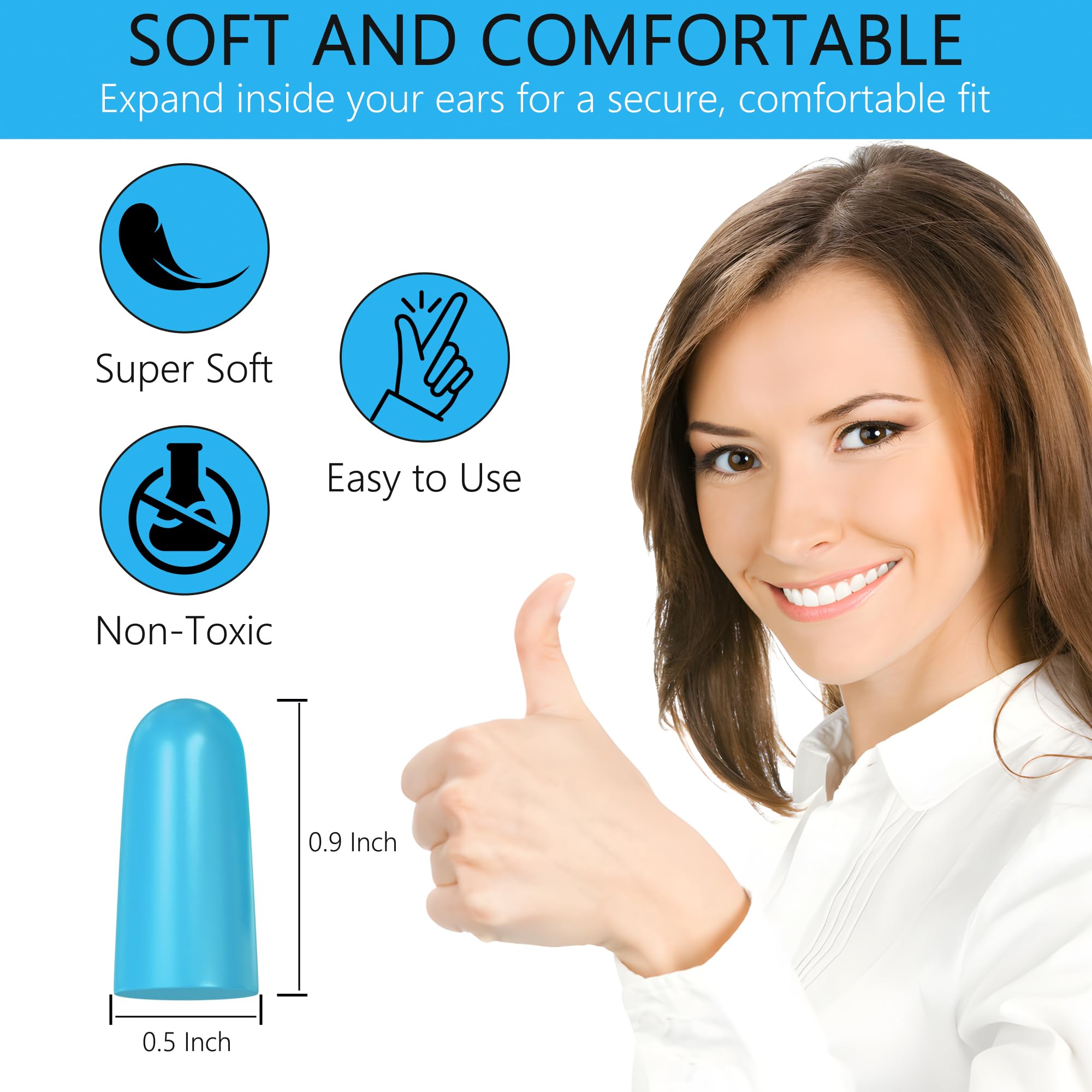 Foam Ear Plugs Dispenser Wall Mount - Bulk Ear Plugs 500 Pair Refillable Station - Foam Hearing Protection Ear Plugs Refill Sound Blocking High Decibel Industrial Safety Disposable Ear Plugs Bulk