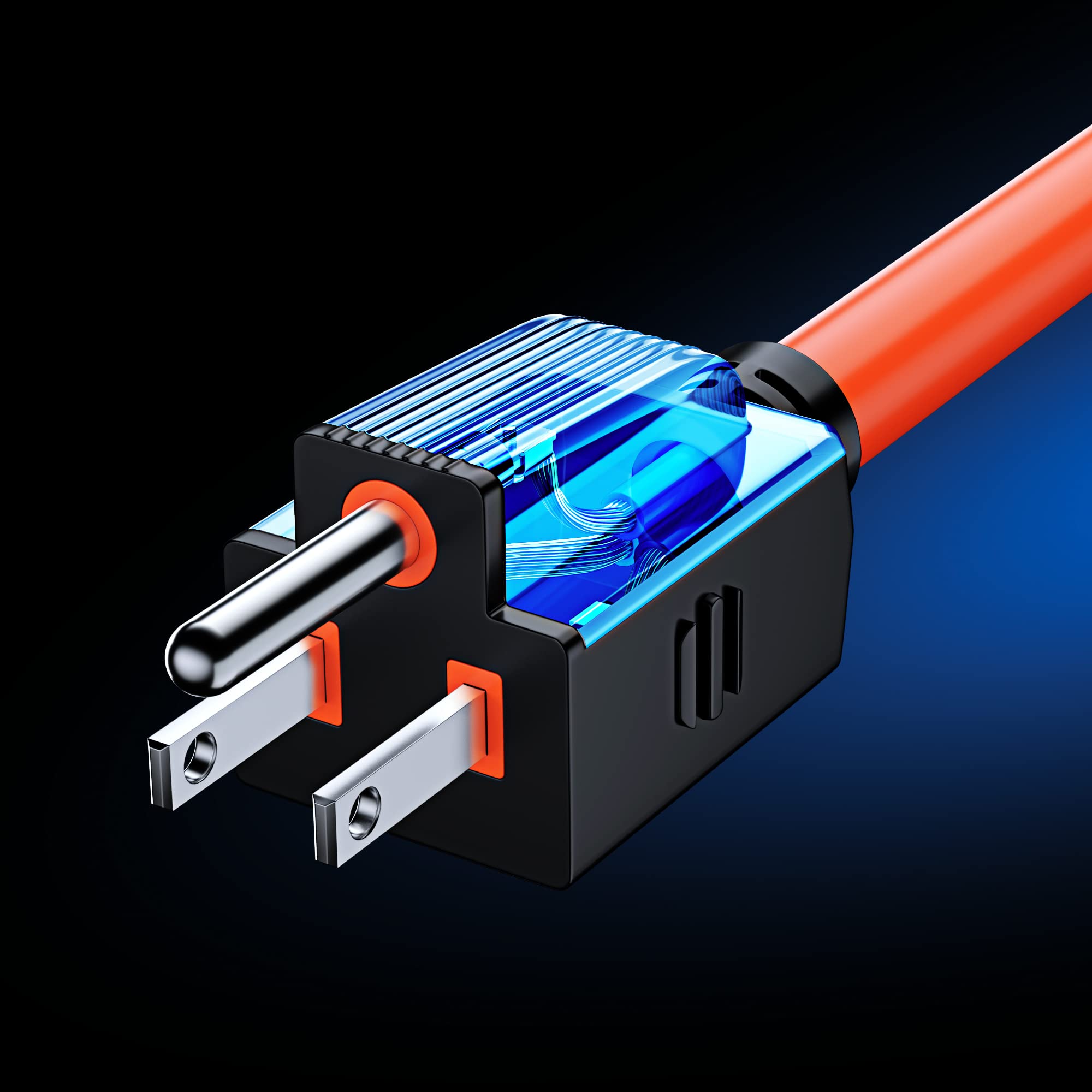 Maximm Extension Cord 10 Ft Blue Power Cords Indoor 16 Gauge Wire SJTW Heavy Duty ETL Listed (10Ft, Blue)