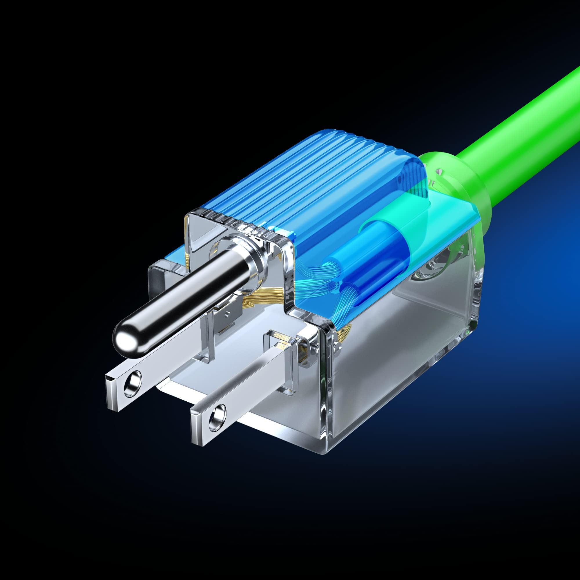 Maximm Extension Cord 10 Ft Blue Power Cords Indoor 16 Gauge Wire SJTW Heavy Duty ETL Listed (10Ft, Blue)