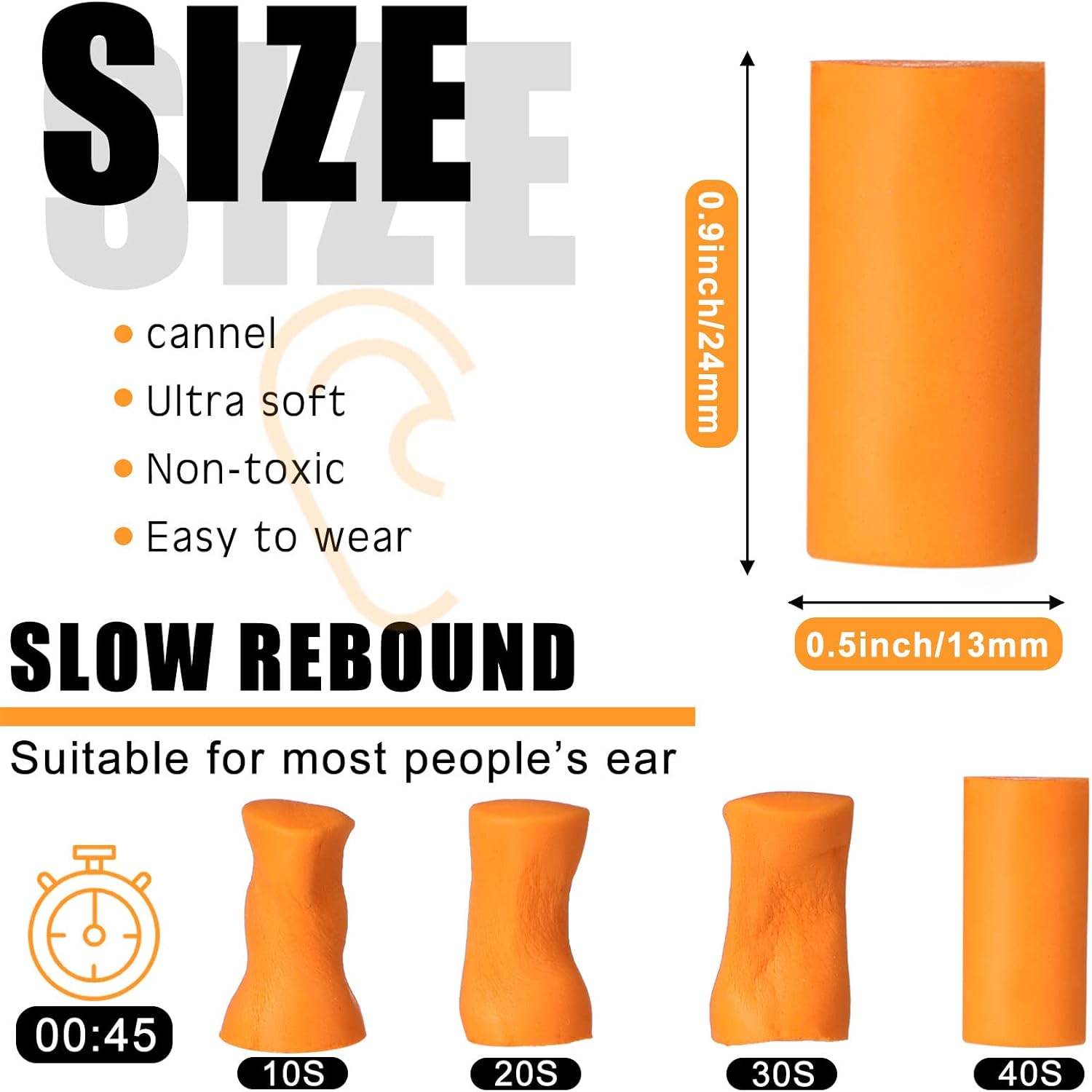 500 Pair Foam Ear Plugs Bulk for Sleeping Noise Cancelling 32db Disposable Earplugs Hearing Protection High Decibel Soft Ear Plugs for Quiet Sleep Snoring Shooting Loud Music Concert Work